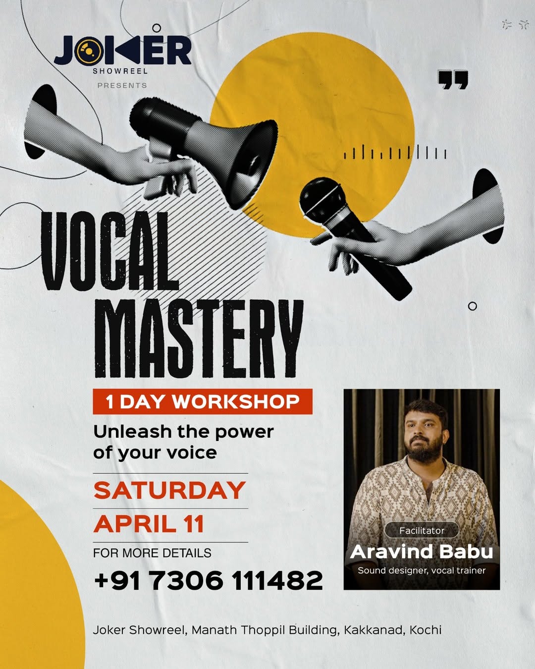 Vocal Mastery – 1 Day Workshop | Kochi