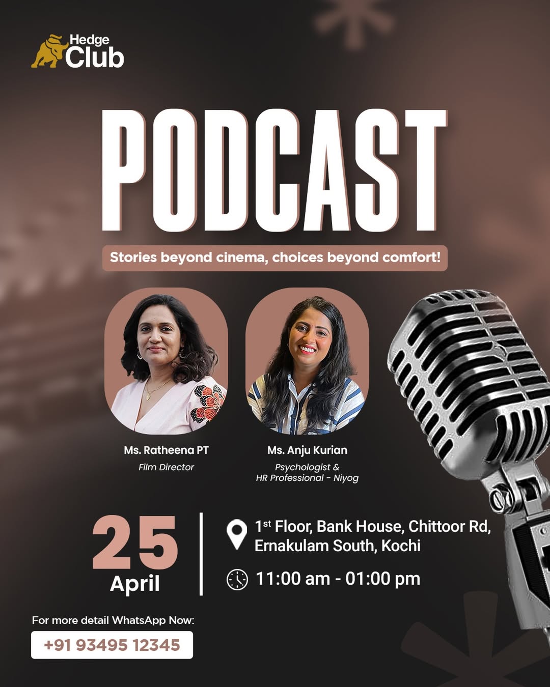 Podcast Session – Stories Beyond Cinema, Choices Beyond Comfort | Hedge Club, Ernakulam