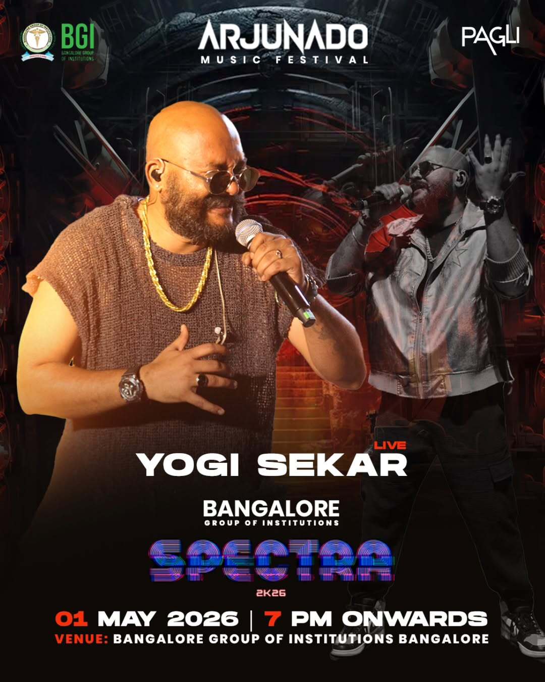 Spectra 2K26 – Live with Yogi Sekar | Bangalore Group of Institutions | Powered by Arjunado Music Festival