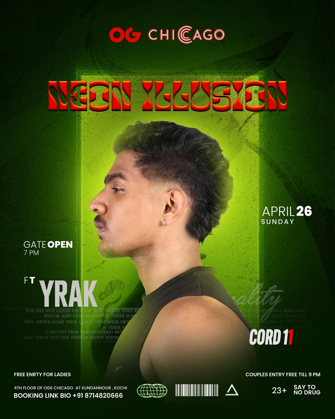 Neon Illusion – Glow Party Night in Kochi Ft. YRAK | OG’s Chicago, Kundannoor, Kochi