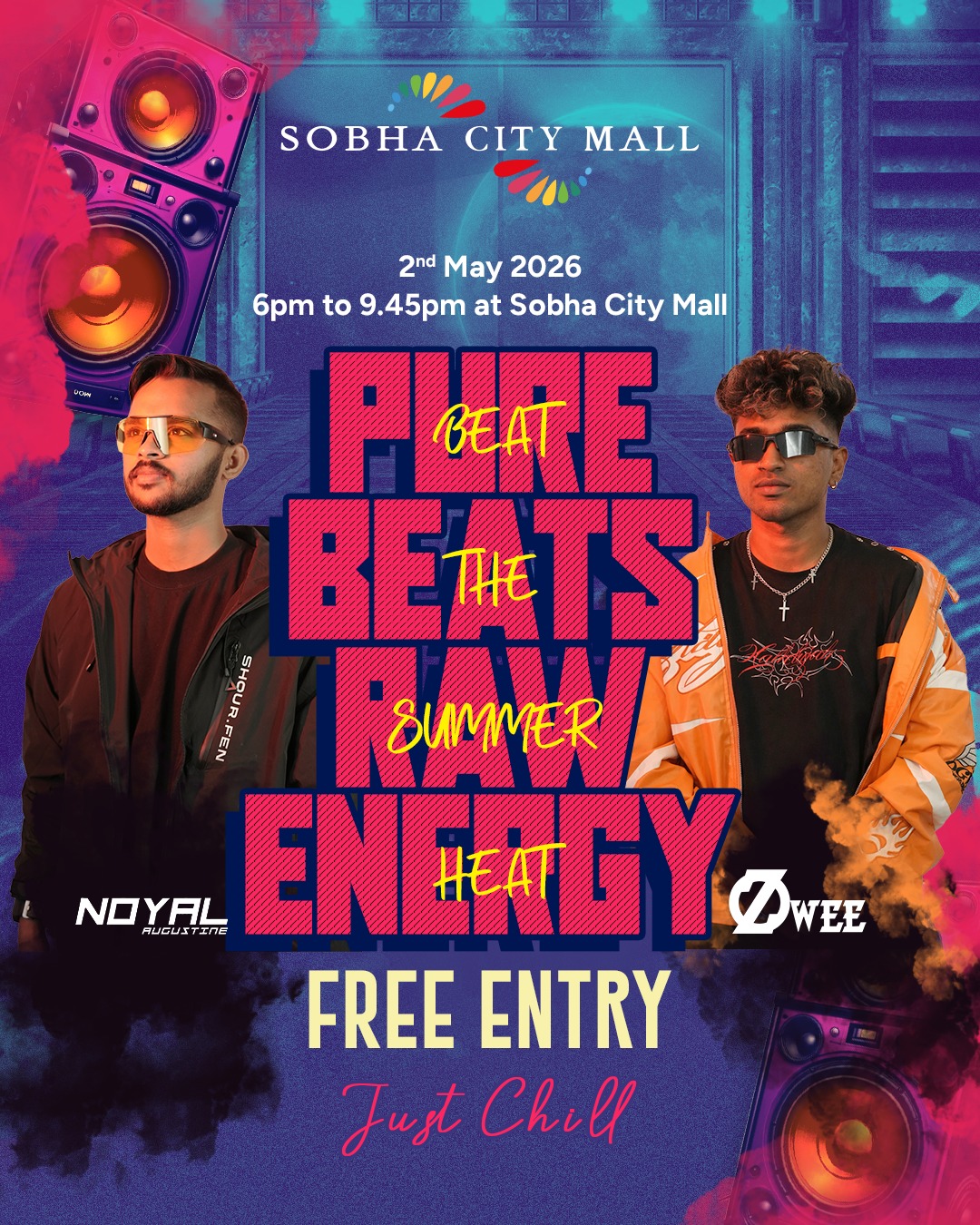 Pure Beats Raw Energy - Beat The Summer Heat Ft. DJ Ozwee & Noyal Augustine | Sobha City Mall, Thrissur