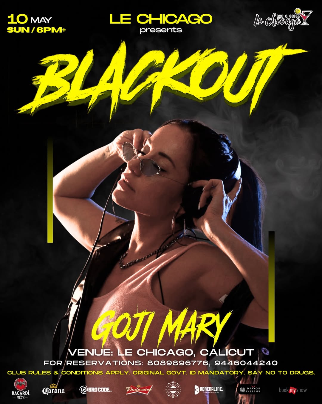 Weekend BLACKOUT Techno Night Ft. Goji Mary | Le Chicago, Calicut