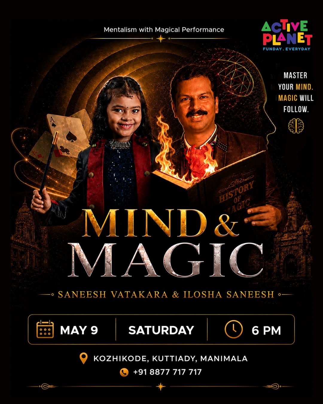 Mind & Magic Featuring Saneesh Vatakara & Ilosha Saneesh | Active Planet, Kuttiady, Manimala