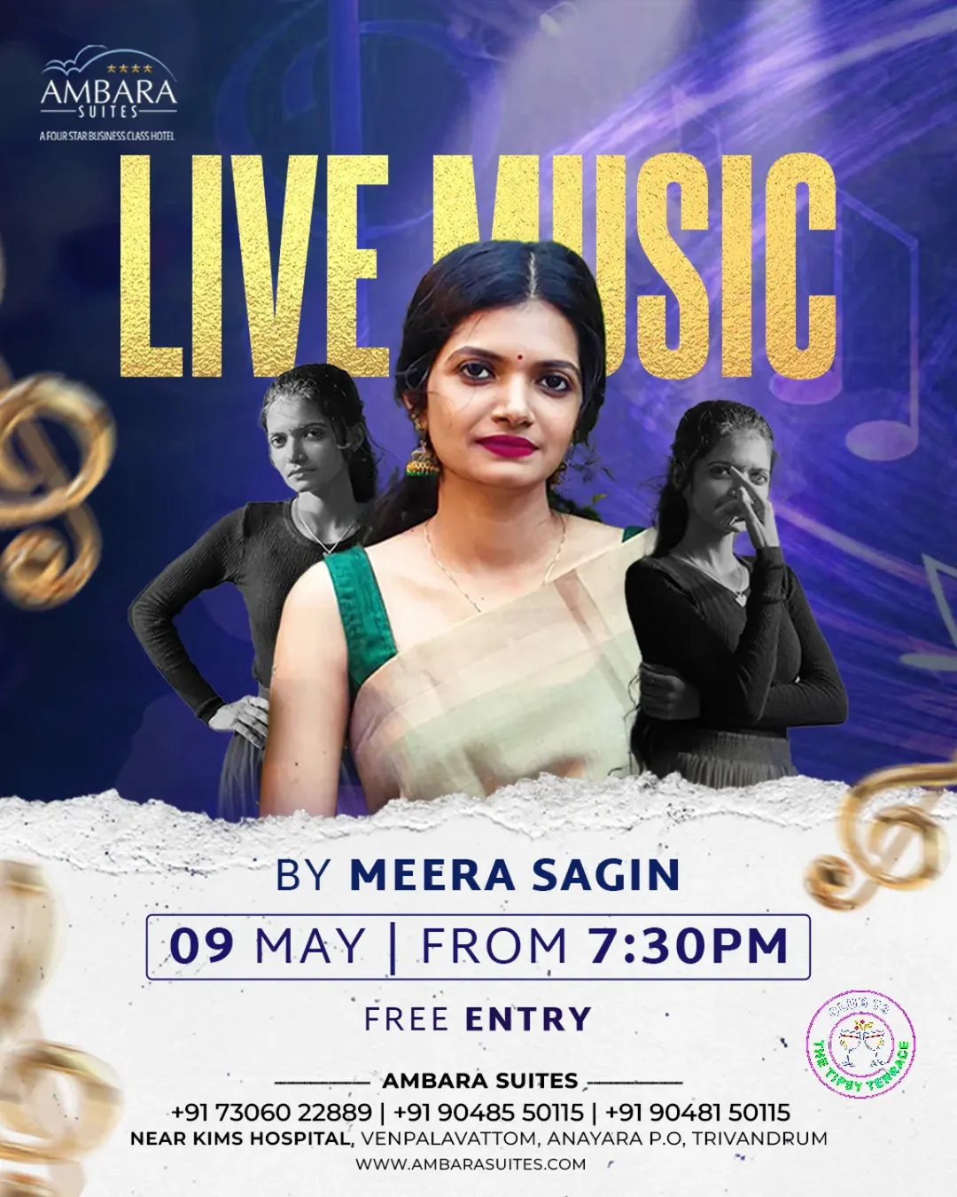 Live Music Unplugged by Meera Sagin | Ambarā Suites, Venpalavattom, Trivandrum