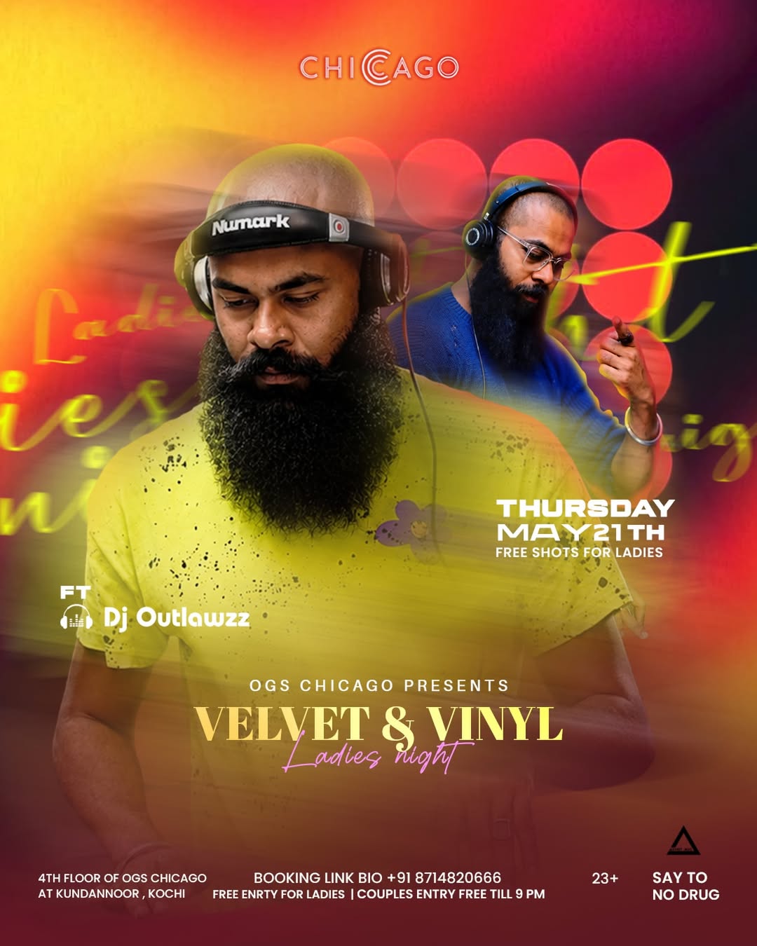 Velvet & Vinyl – Ladies Night Ft. DJ Outlawzz | OG’s Chicago, Kundannoor, Kochi