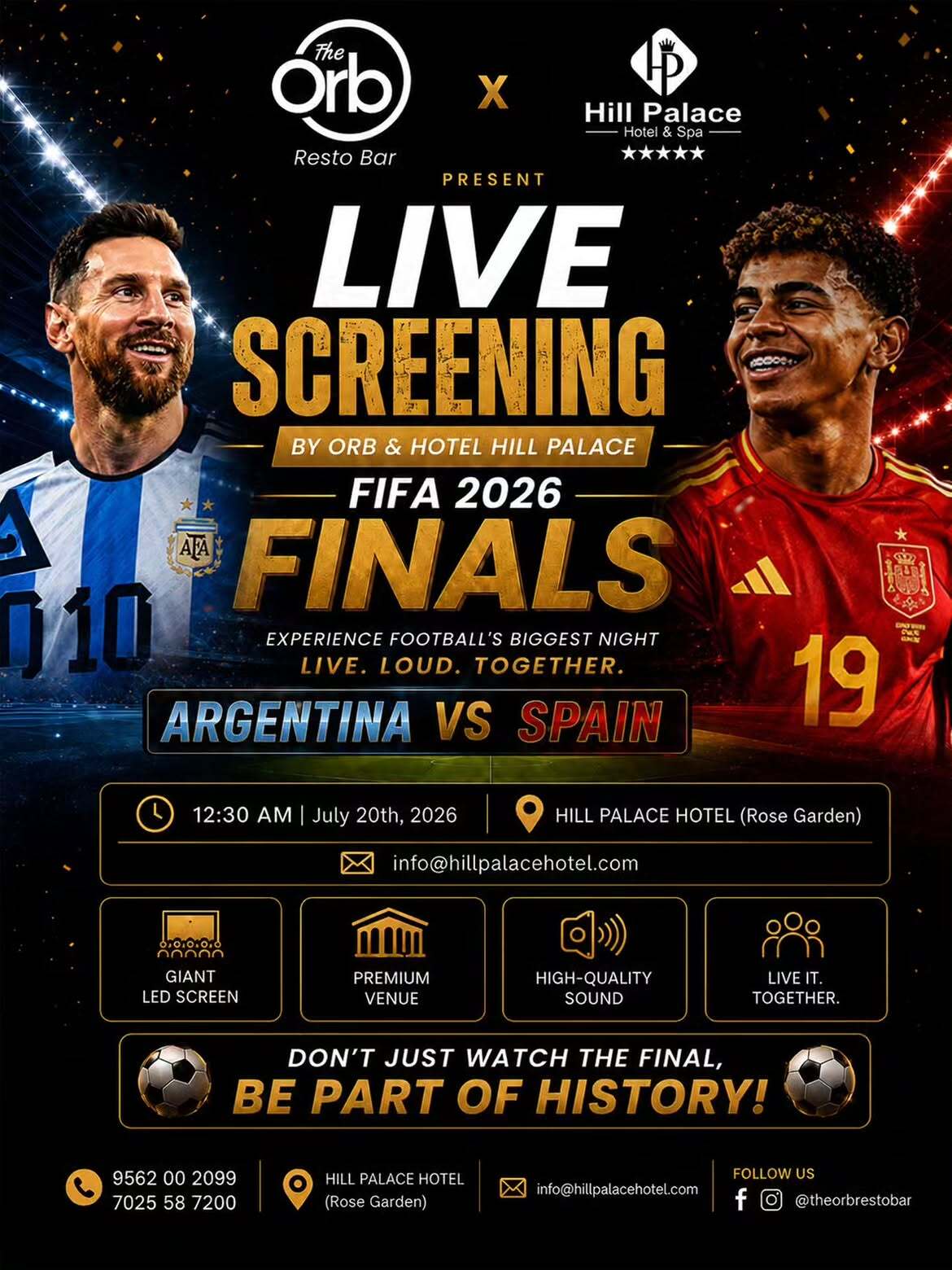 FIFA 2026 Finals Live Screening | Hill Palace Hotel (Rose Garden), Irumpanam