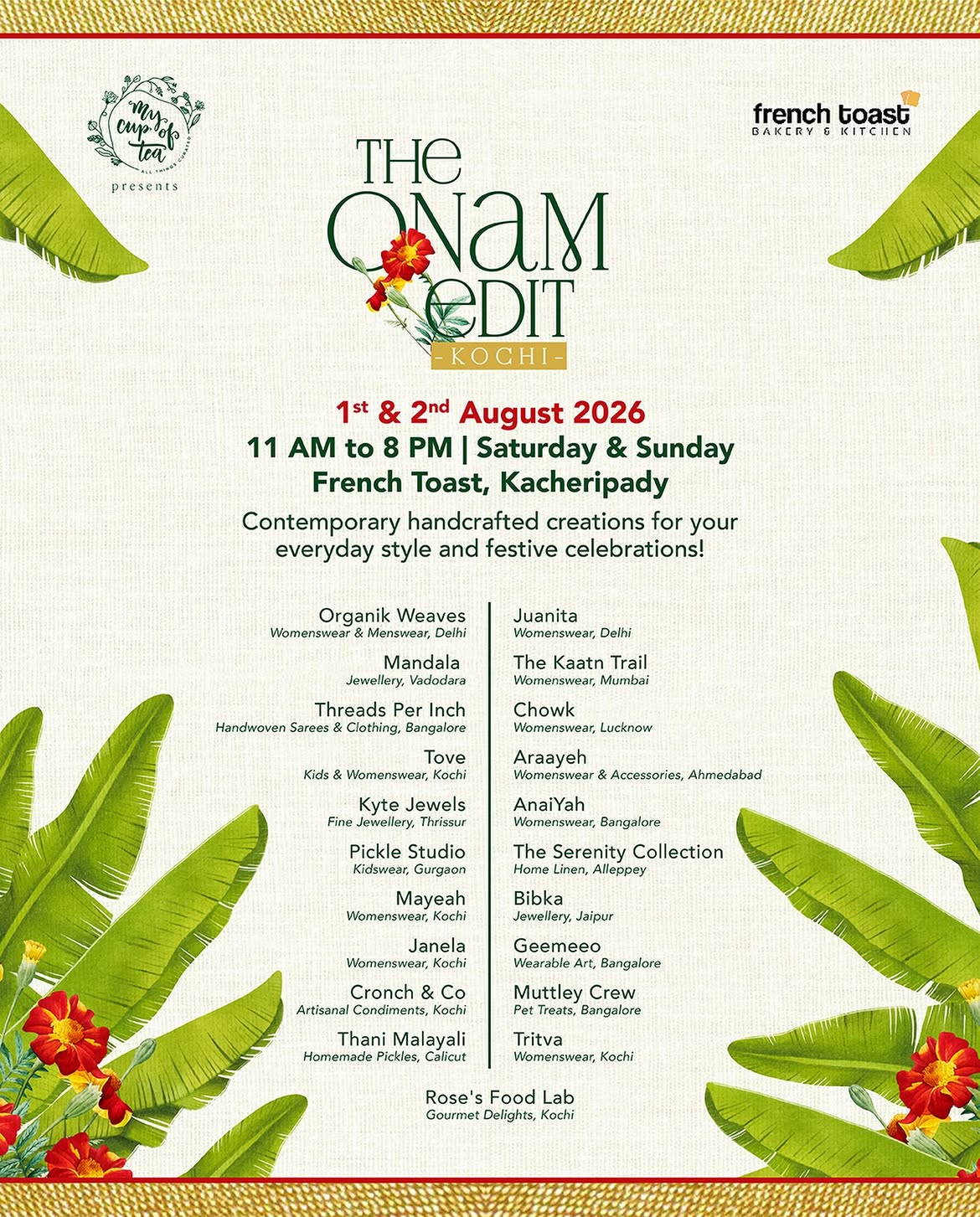 The Onam Edit β Kochi | French Toast, Kacheripady, Kochi