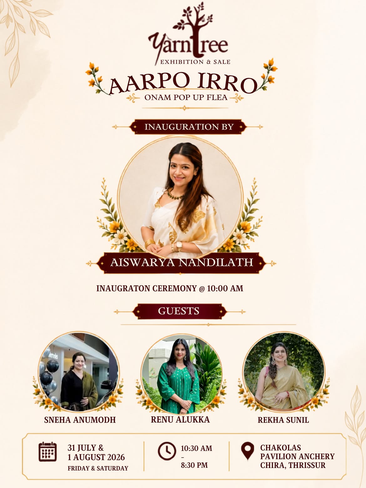 Aarpo Irro β Onam Pop Up Flea | Chakolas Pavilion, Anchery Chira, Thrissur