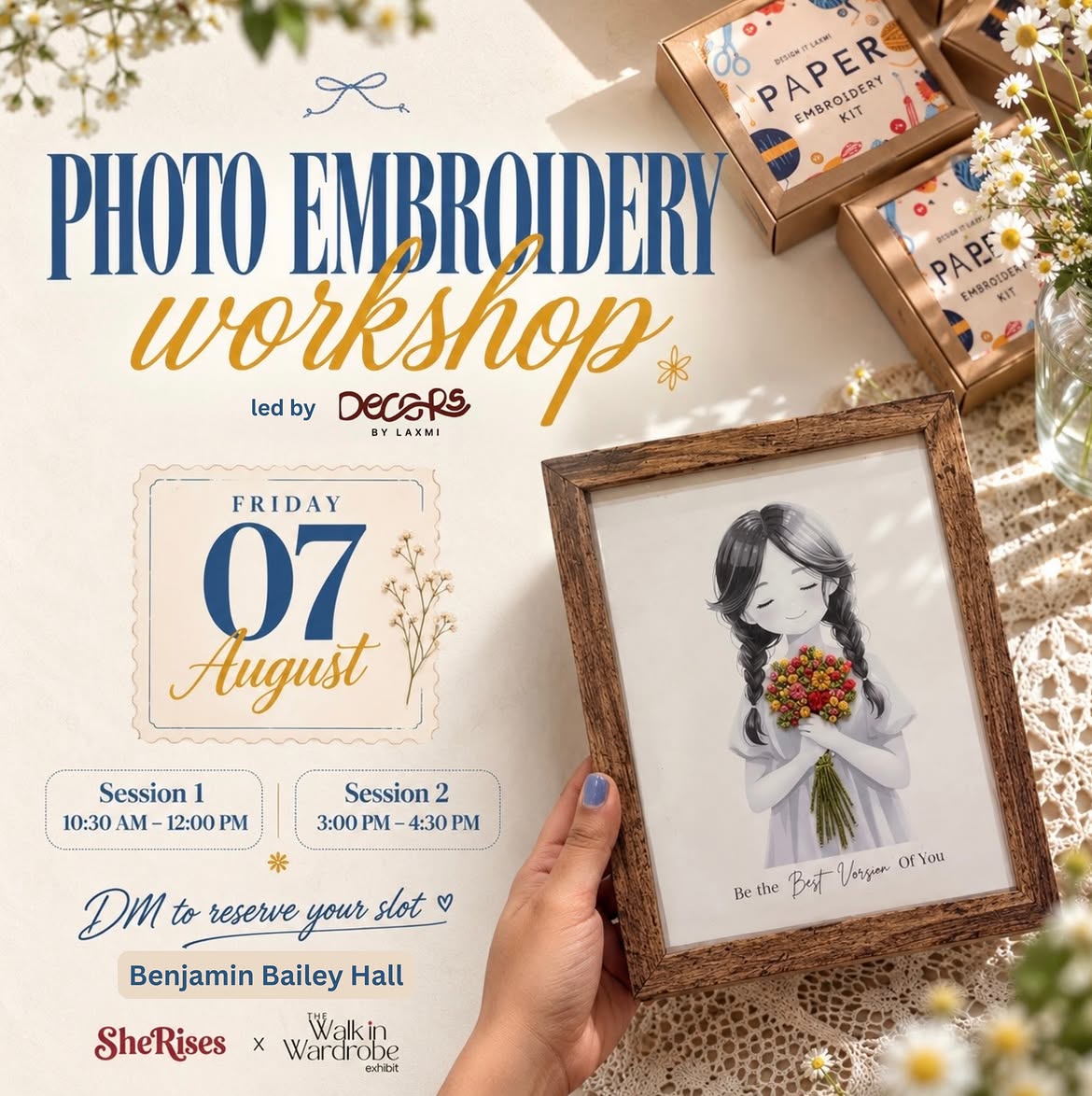 Photo Embroidery Workshop by Decors by Laxmi | Benjamin Bailey Hall Auditorium, Kottayam