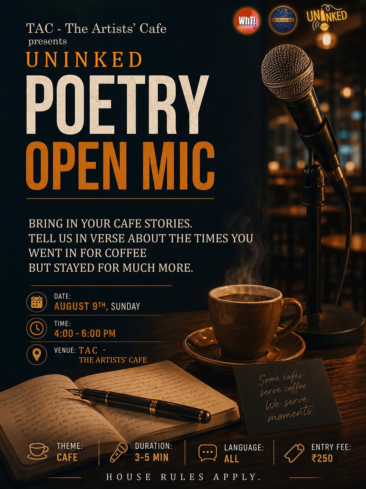 Uninked Poetry Open Mic | TAC β The Artists' Cafe, Thiruvananthapuram