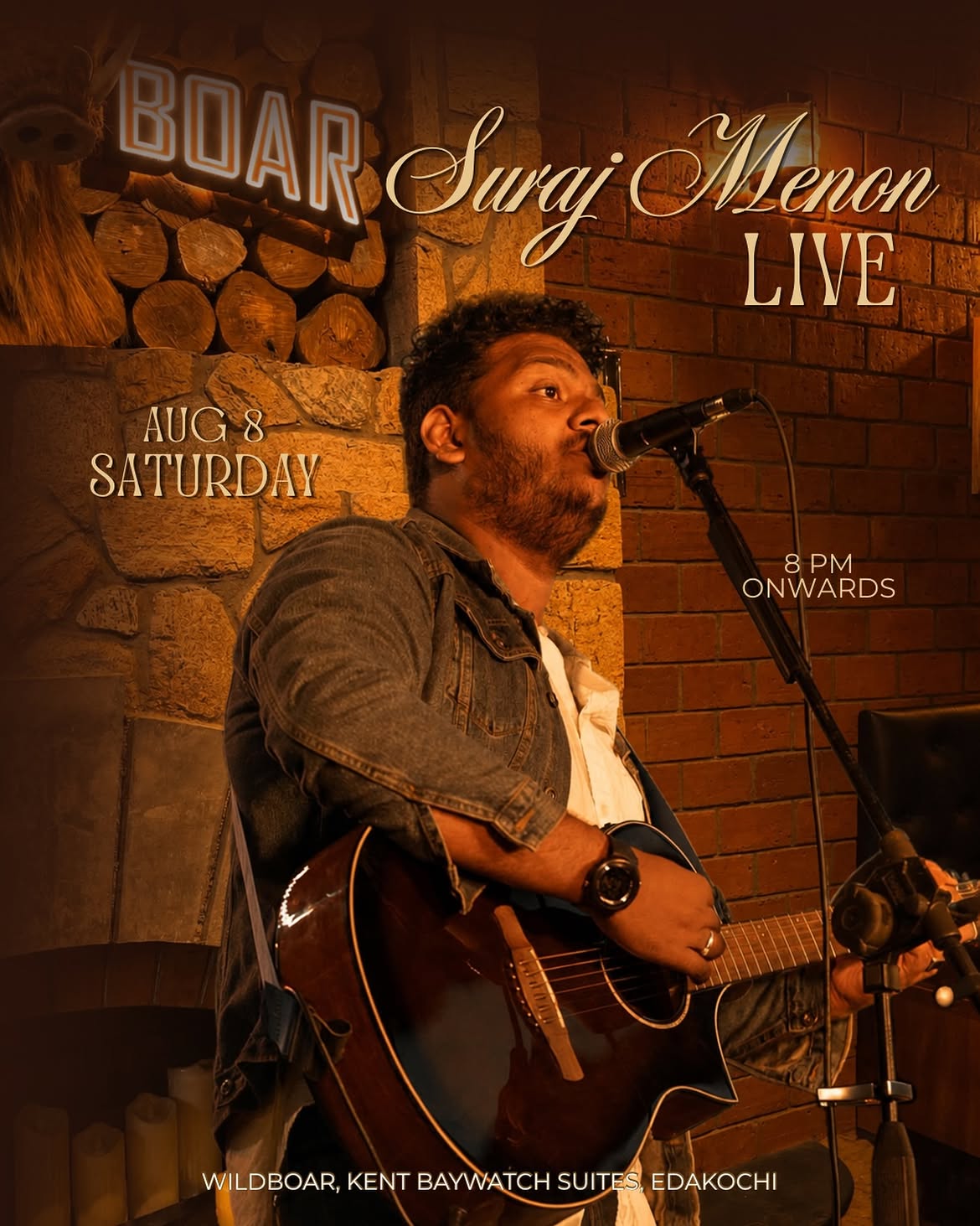 Suraj Menon Live | Wild Boar Gastropub, Kent Baywatch Suites, Edakochi, Kochi