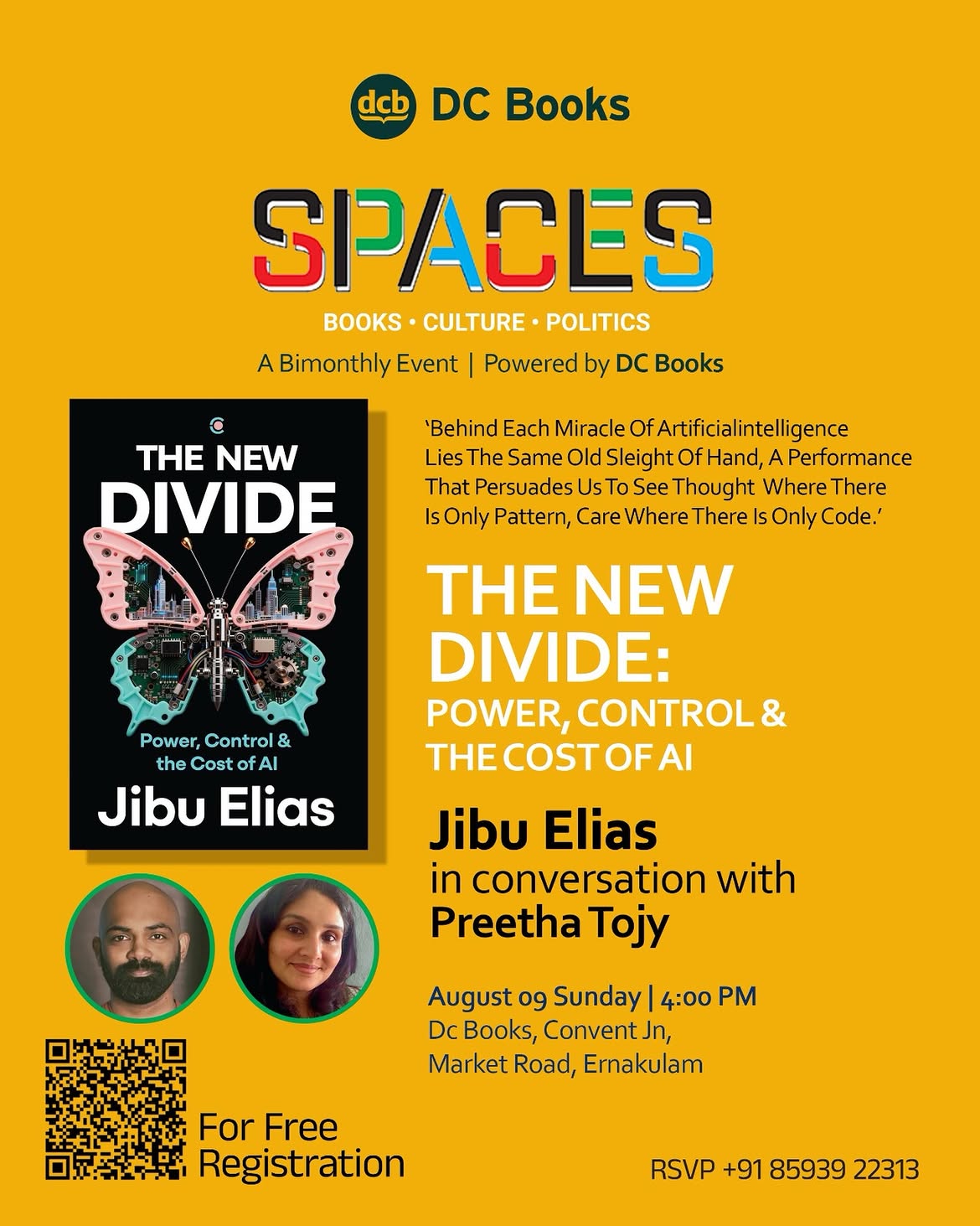 The New Divide: Power, Control & the Cost of AI by Jibu Elias | DC Books, Convent Junction, Market Road, Ernakulam