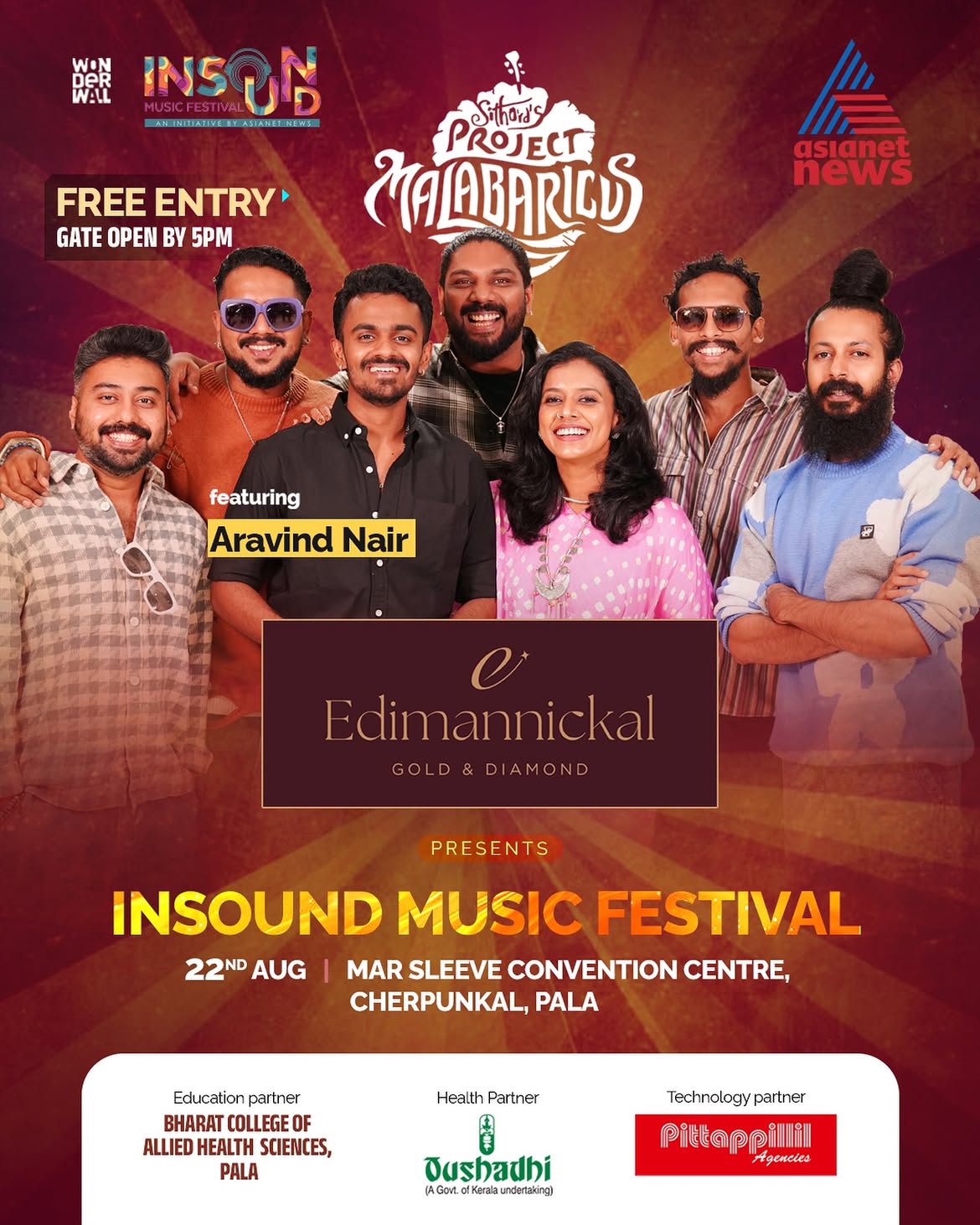 Insound Music Festival by Project Malabaricus feat. Aravind Nair | Mar Sleeva Convention Centre, Cherpunkal, Pala