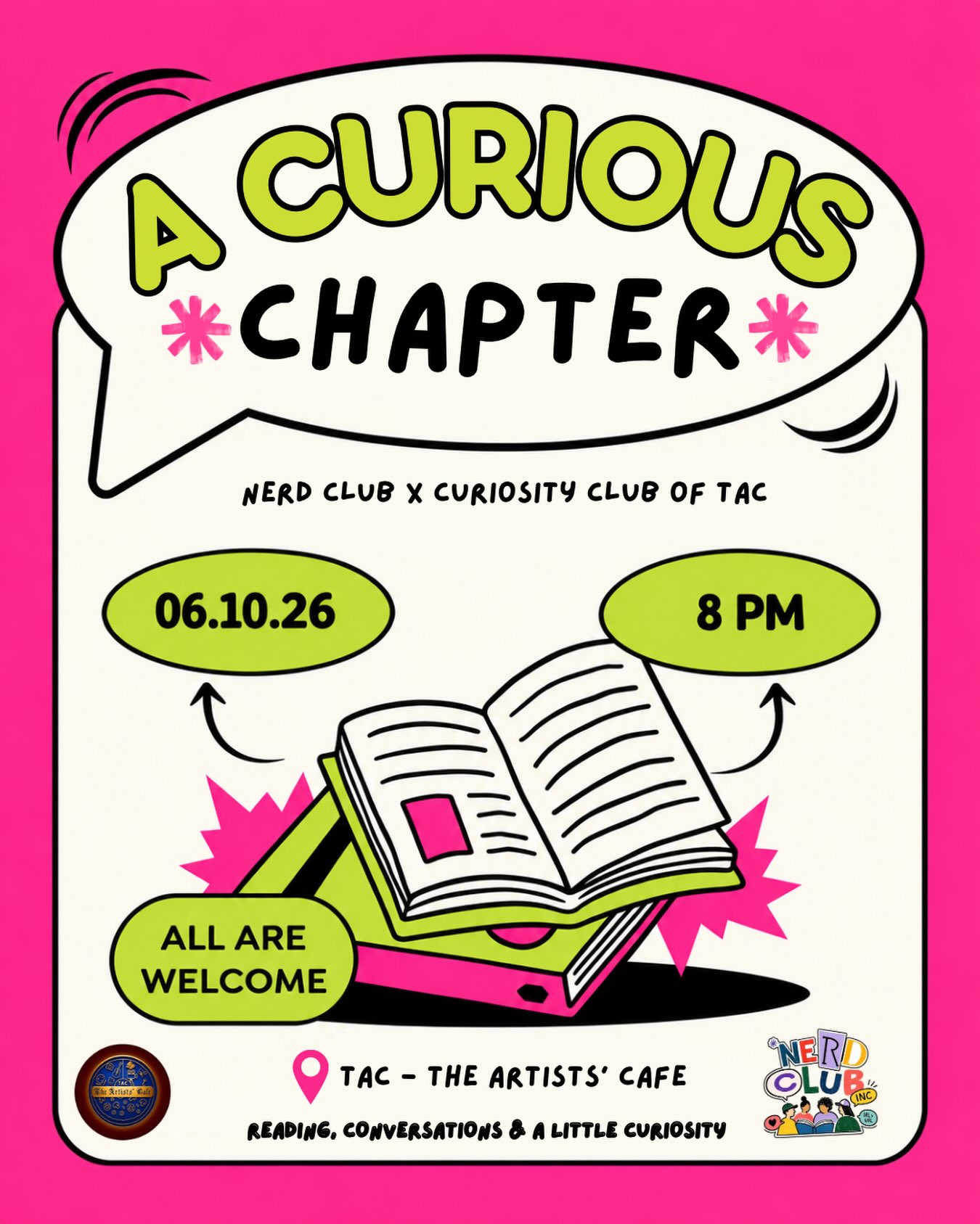 A Curious Chapter | TAC β THE ARTISTS' CAFE, Trivandrum