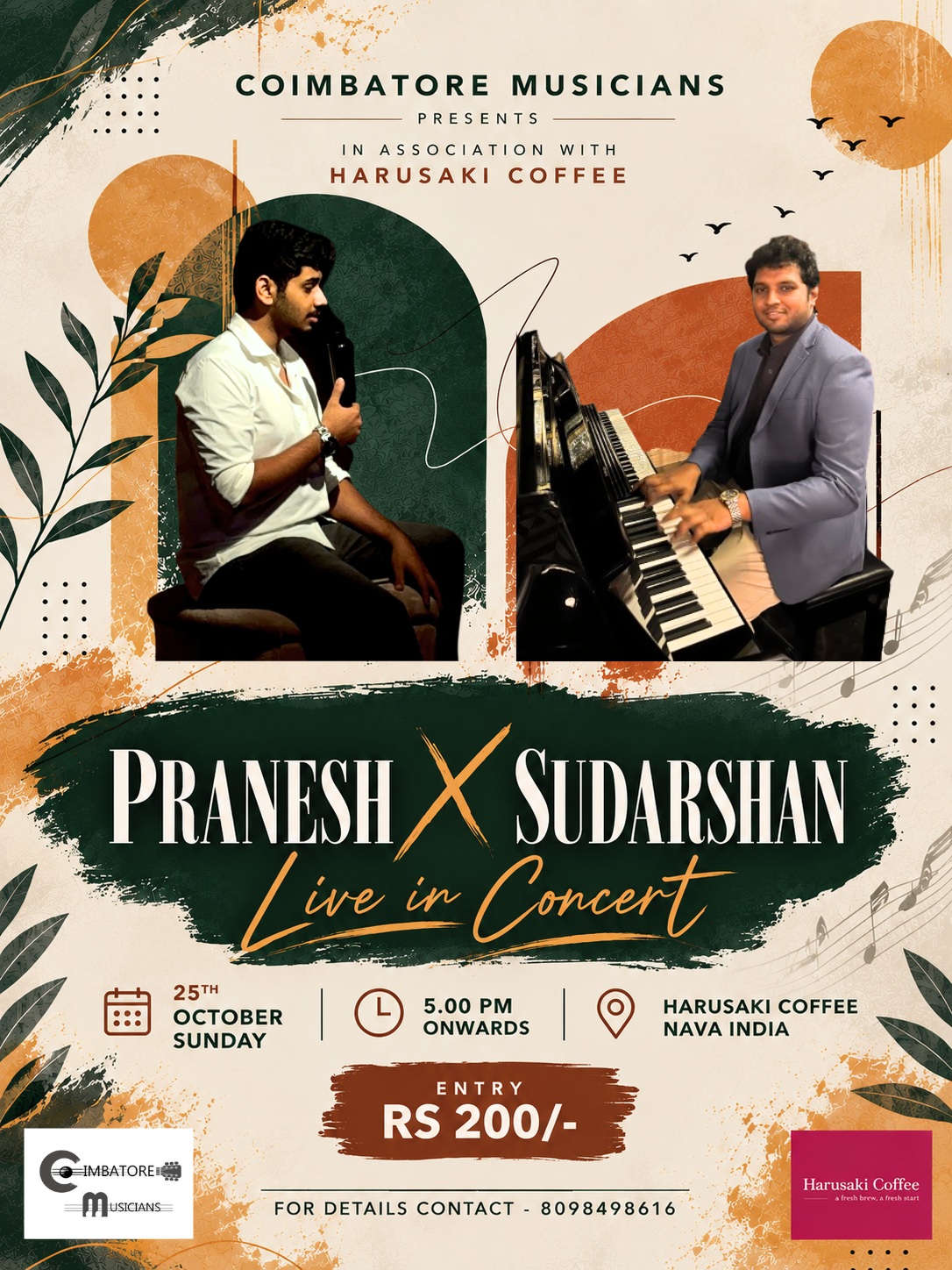Pranesh × Sudarshan Live in Concert | Harusaki Coffee, Nava India, Coimbatore