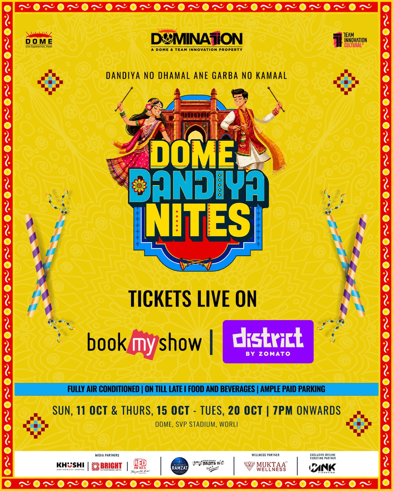 Dome Dandiya Nites 2026 | Dome, SVP Stadium, Worli, Mumbai