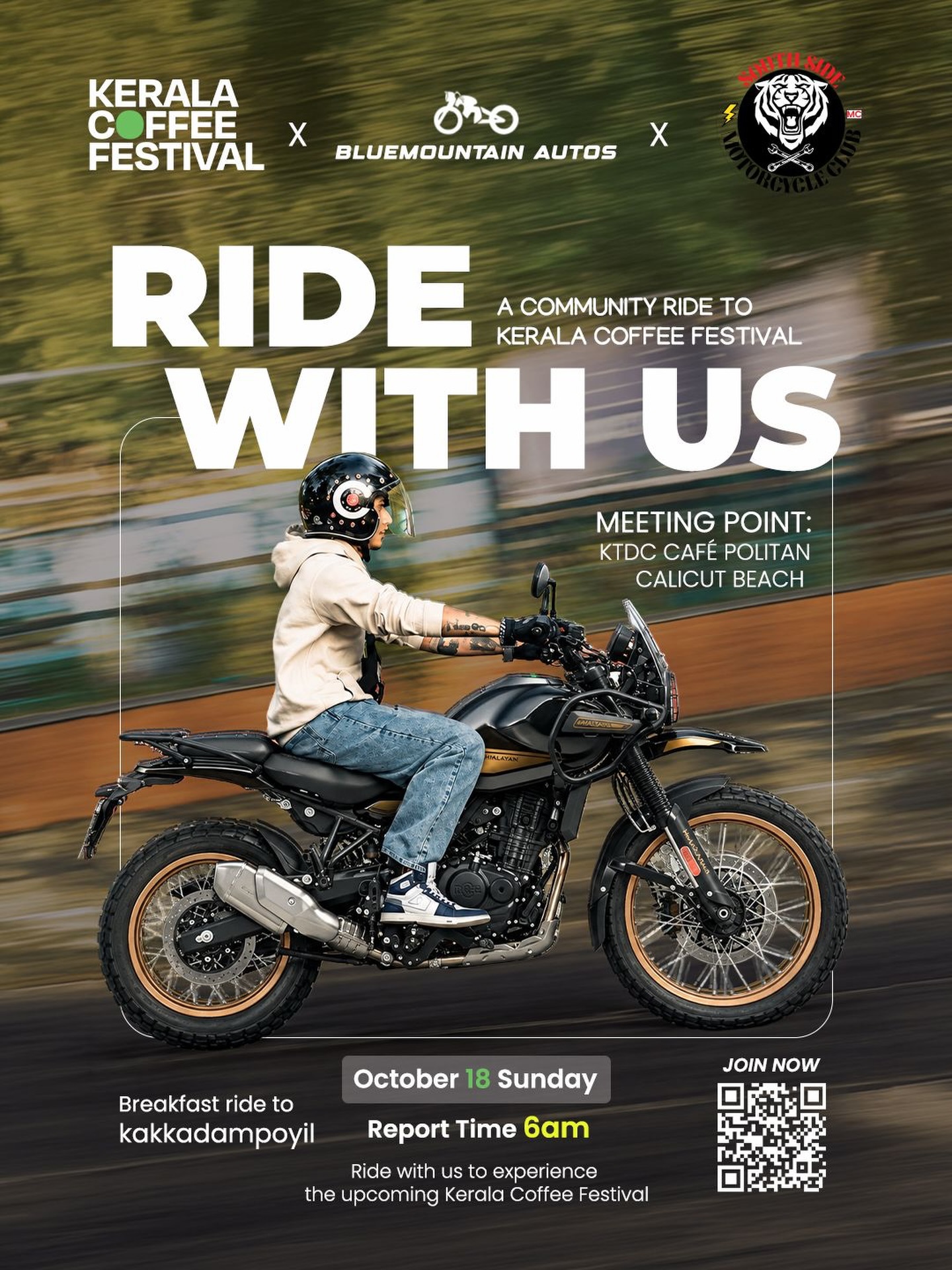 Ride With Us | Kerala Coffee Festival Community Motorcycle Ride, KTDC CafΓ© Politan, Calicut Beach