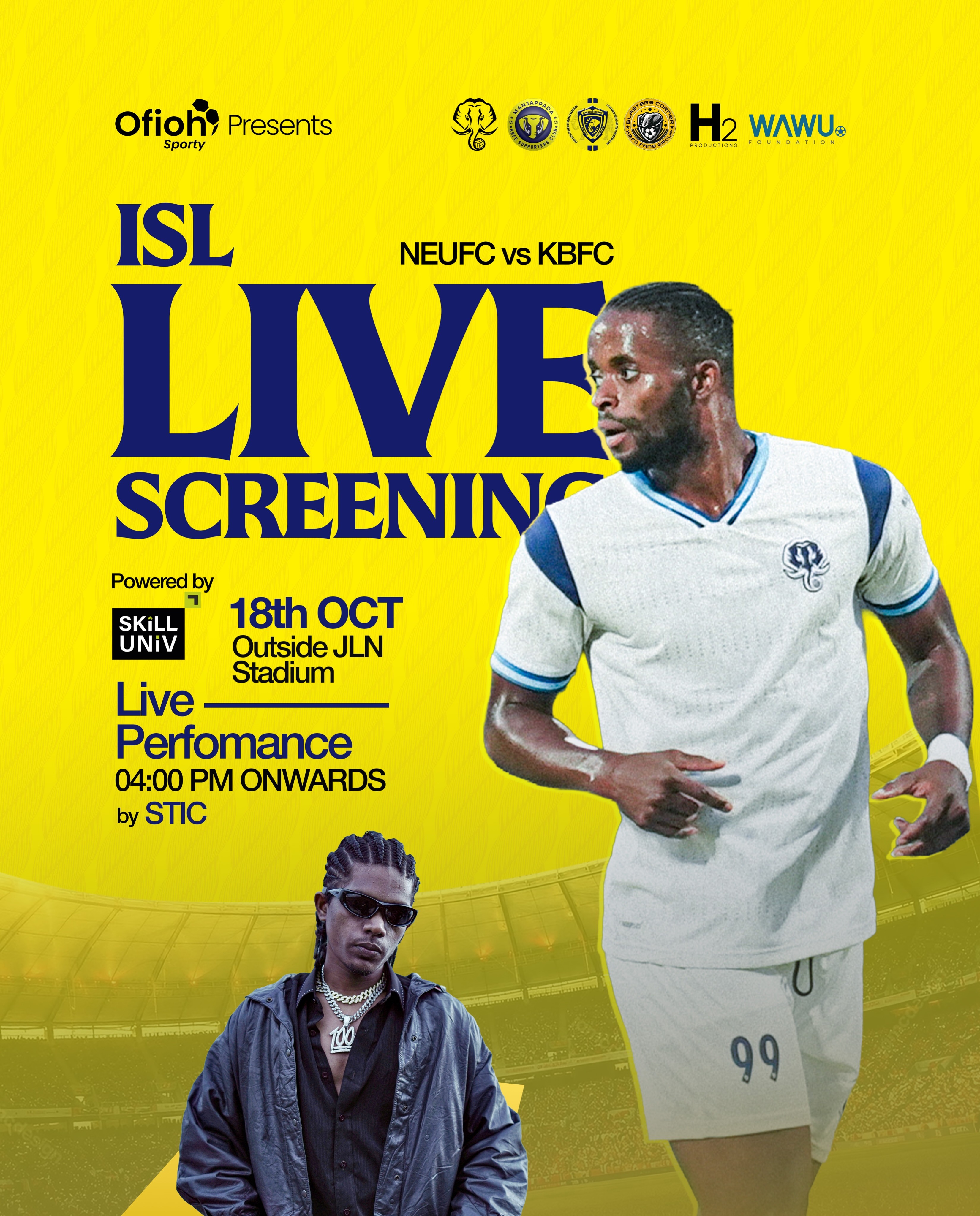 ISL Live Screening: NEUFC vs KBFC with STIC | Outside JLN Stadium
