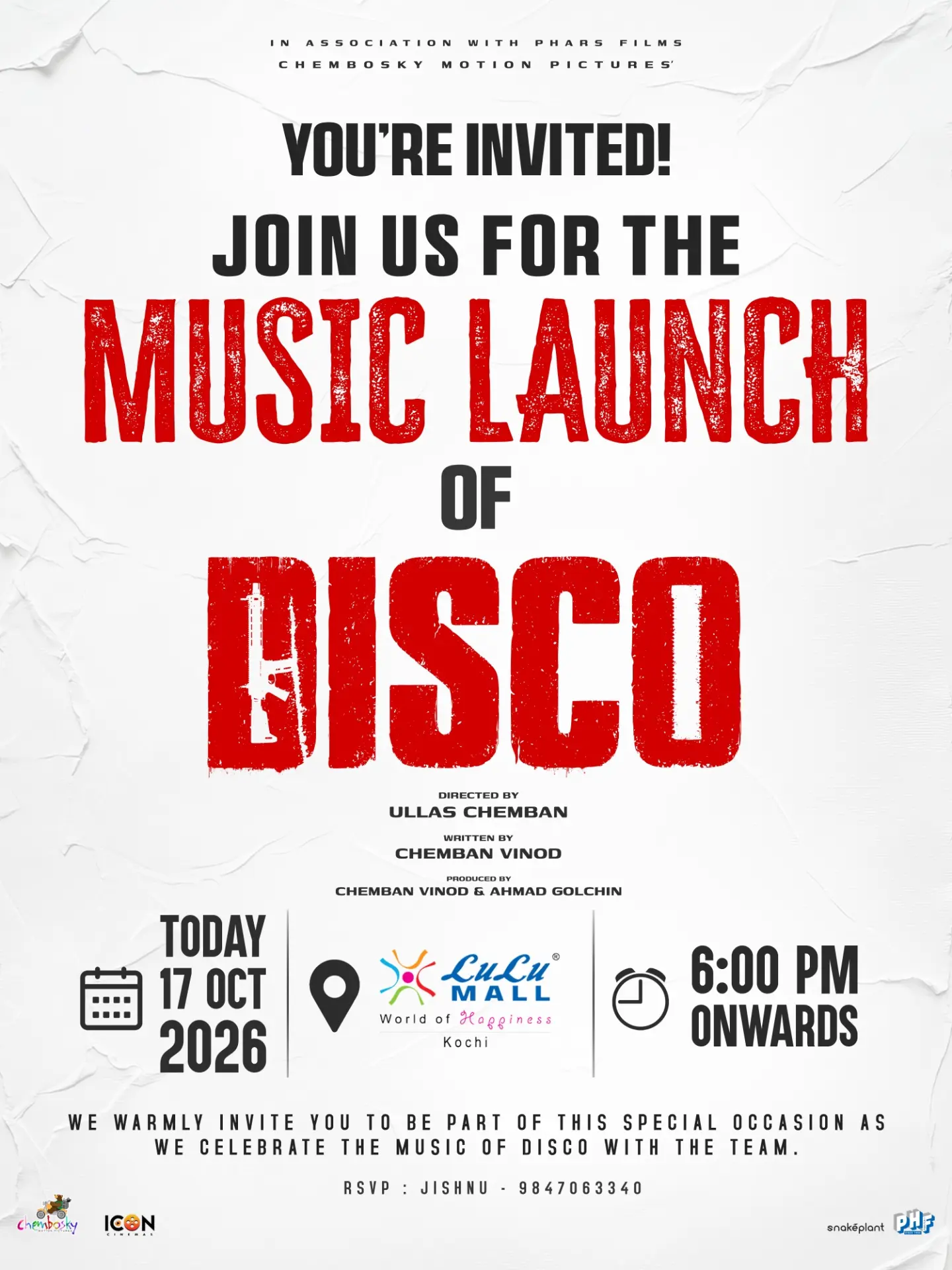 DISCO Movie Music Launch | LuLu Mall, Kochi