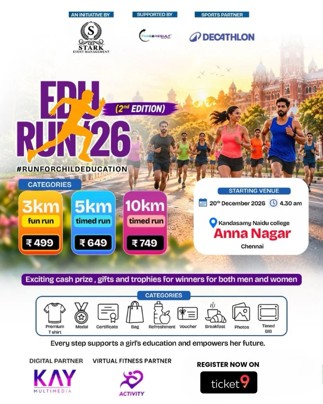 EDU RUN 2026 – 2nd Edition | C Kandaswami Naidu College for Men, Anna Nagar East, Chennai