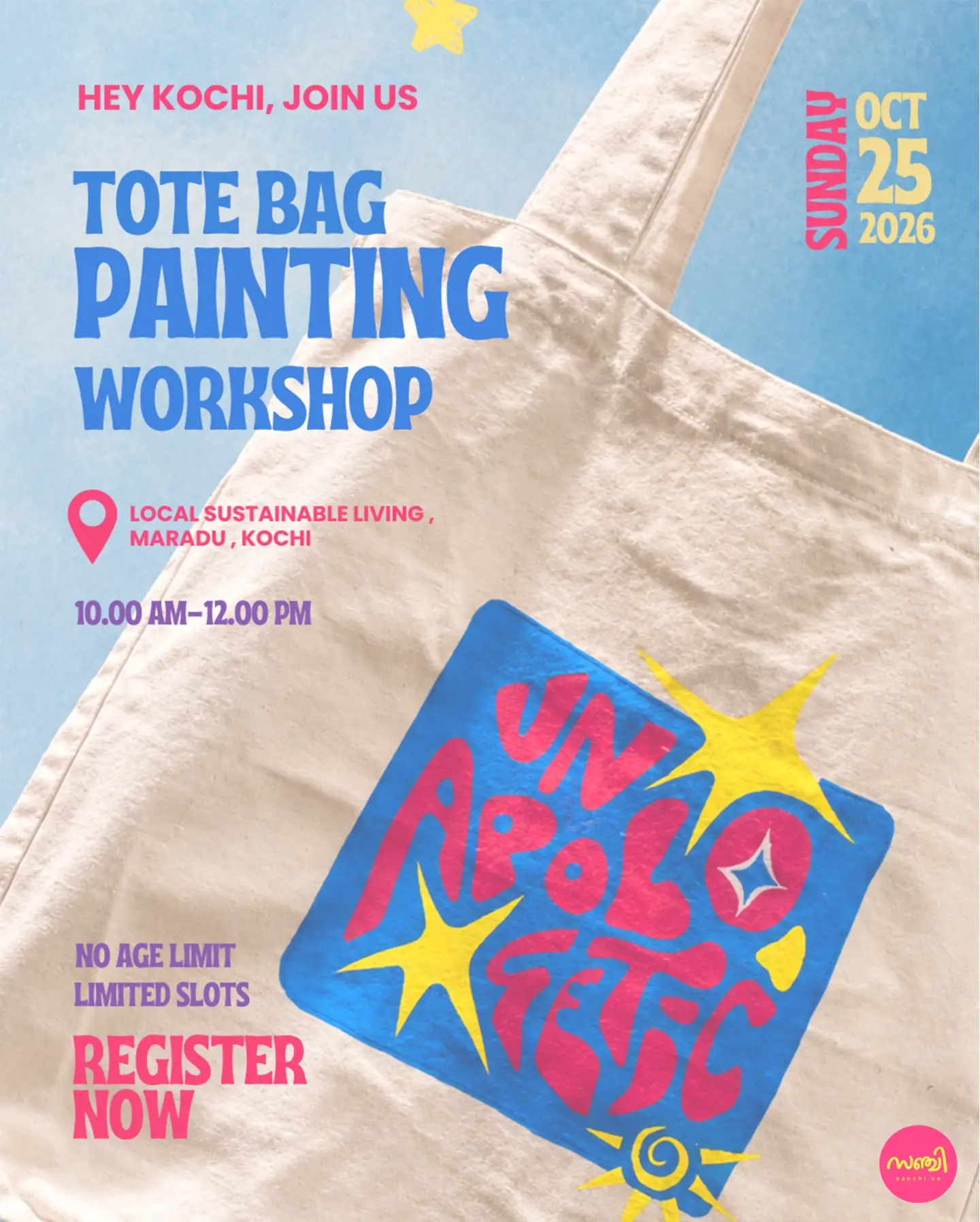 Sanchi Sessions 02 – Tote Bag Painting Workshop | Local Sustainable Living, Maradu, Kochi