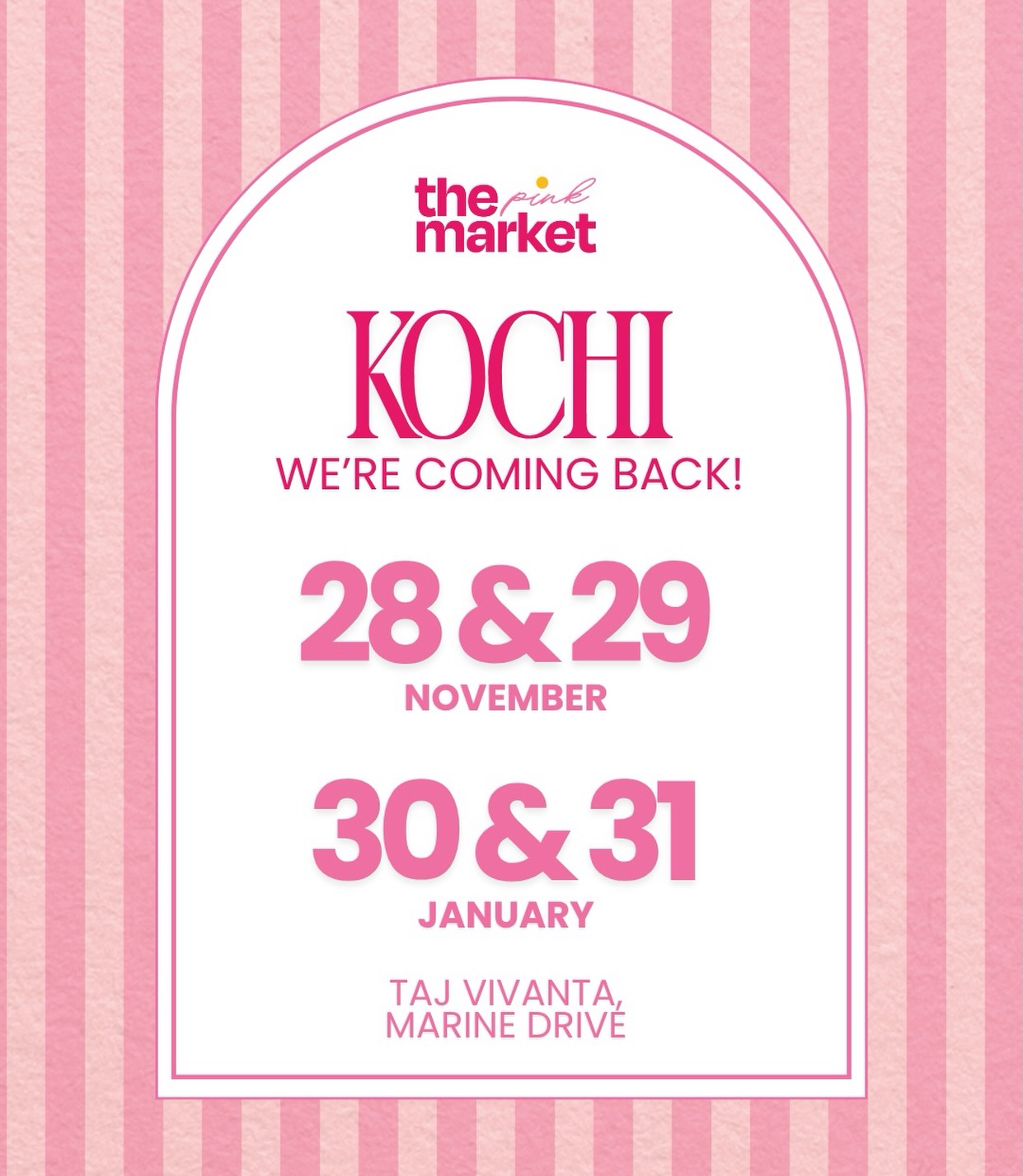 The Pink Market | Taj Vivanta, Marine Drive, Kochi
