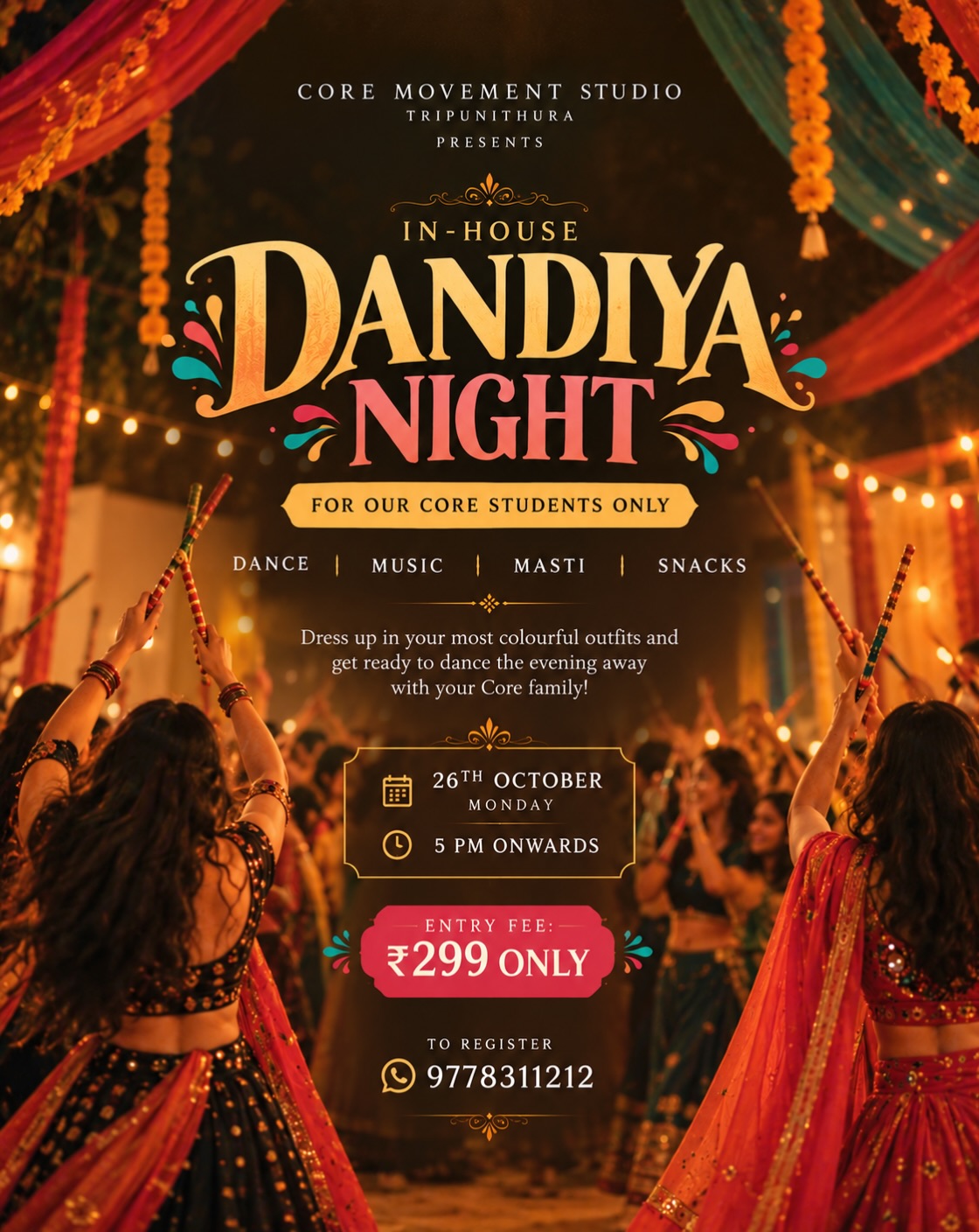 In-House Dandiya Night | Core Movement Studio, Tripunithura