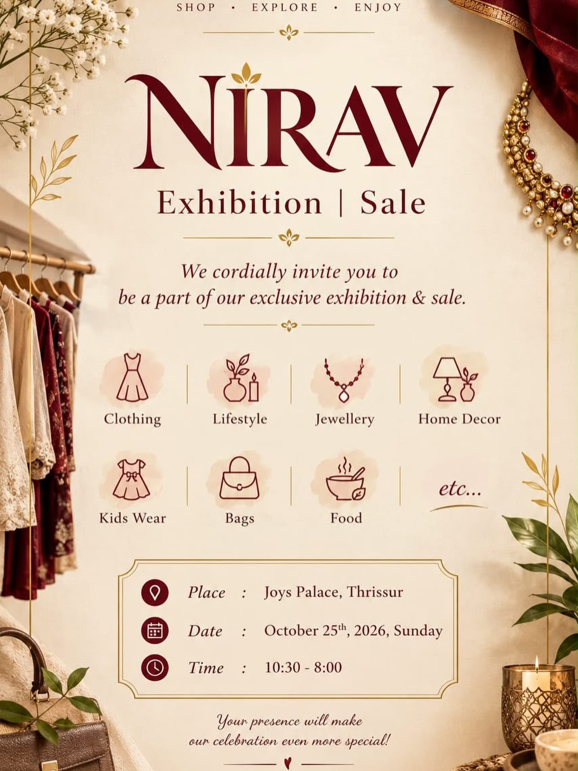 NIRAV Exhibition | Joys Palace, Thrissur
