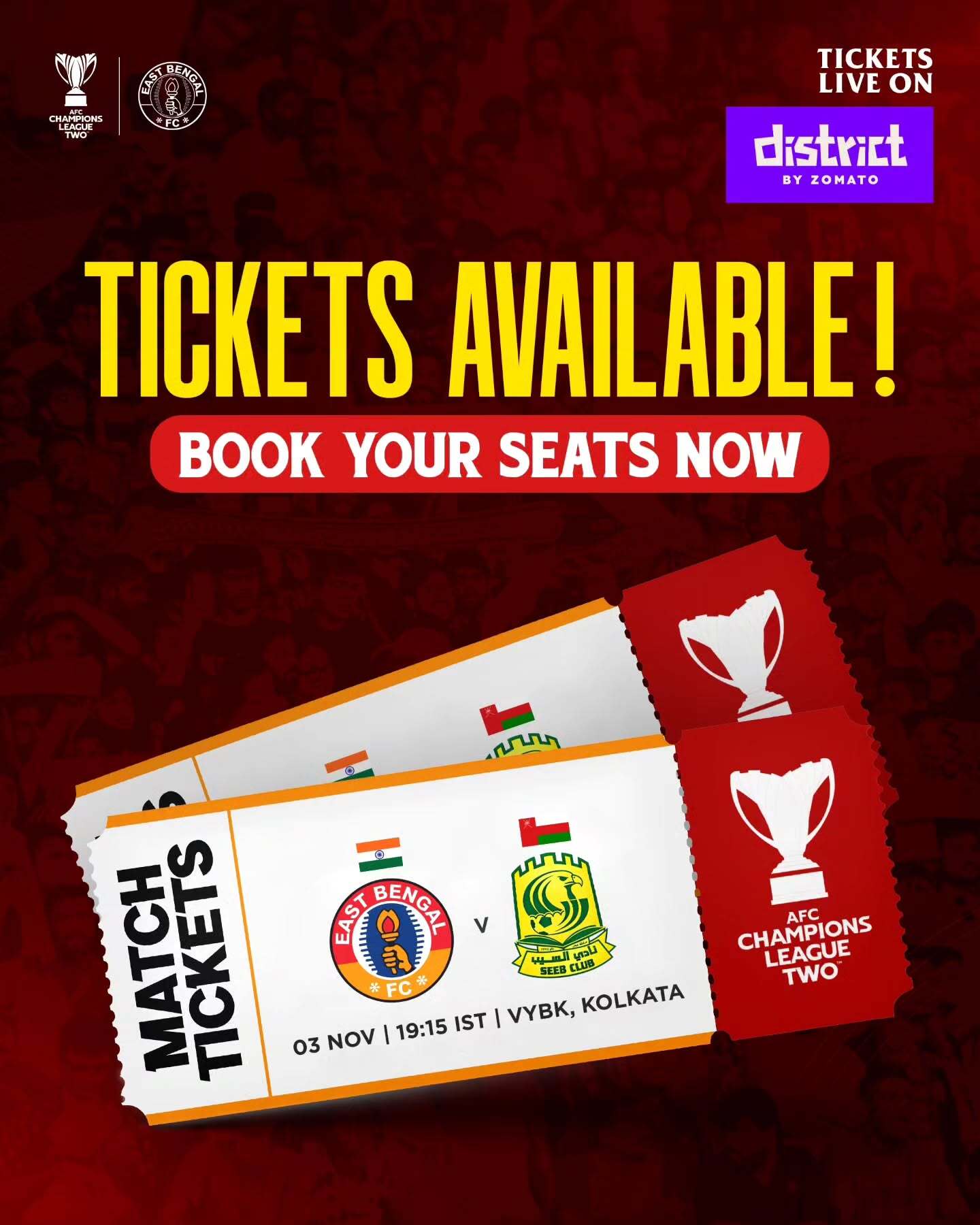ACL 2 Group Stage | East Bengal FC vs AL Seeb Club | Vivekananda Yuba Bharati Krirangan, Kolkata