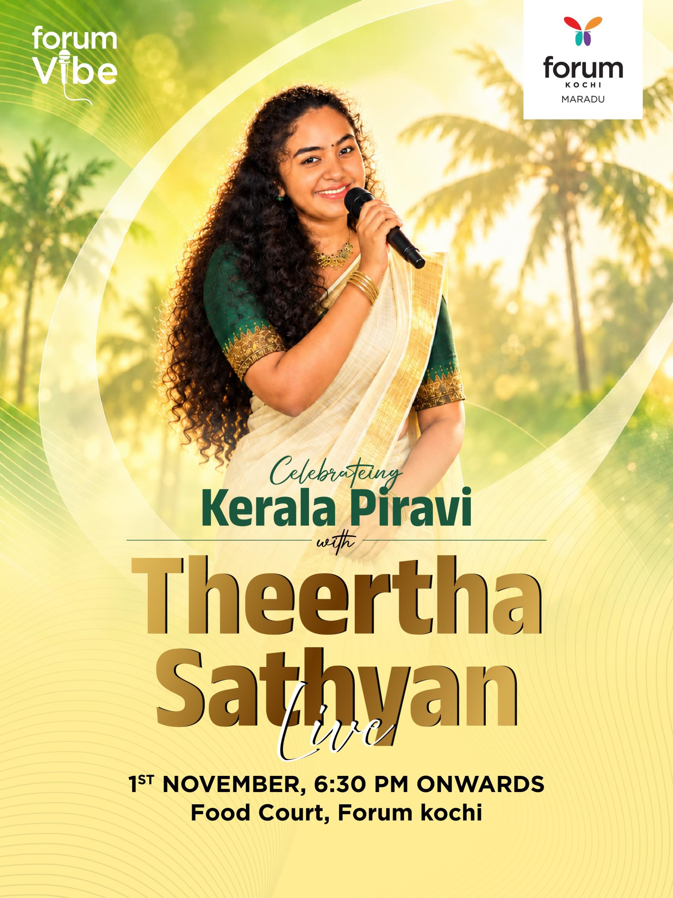 Theertha Sathyan Live | Kerala Piravi Celebration at Forum Kochi