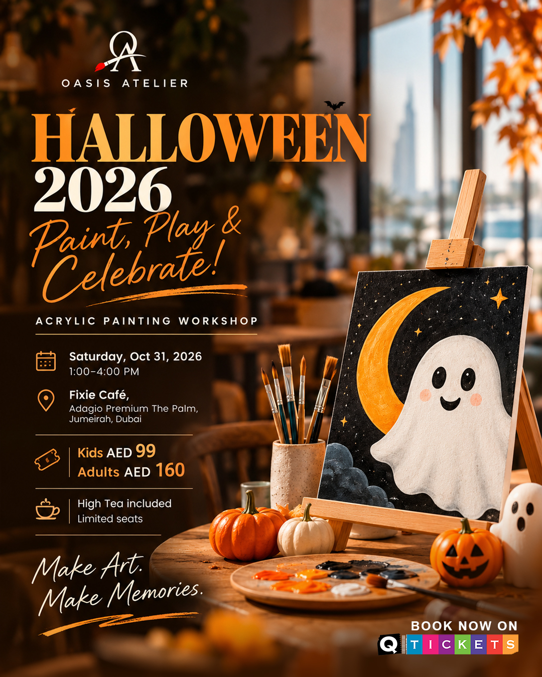 Halloween 2026 Acrylic Painting Workshop | Fixie Café, Adagio Premium, Palm Jumeirah, Dubai
