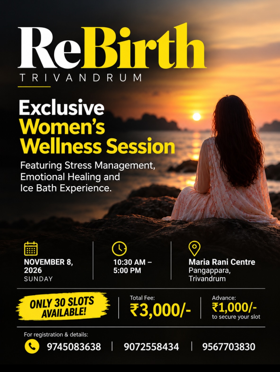 ReBirth Trivandrum – Exclusive Women’s Wellness Session | Maria Rani Centre, Pangappara, Trivandrum