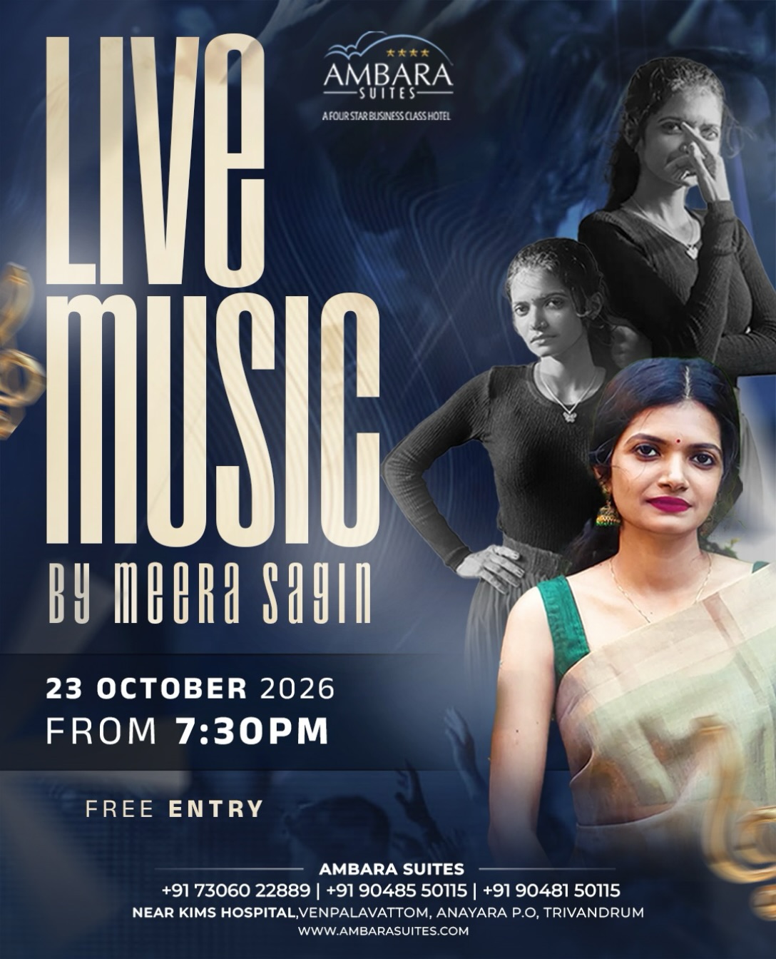 Live Music by Meera Sagin | Ambara Suites, Trivandrum