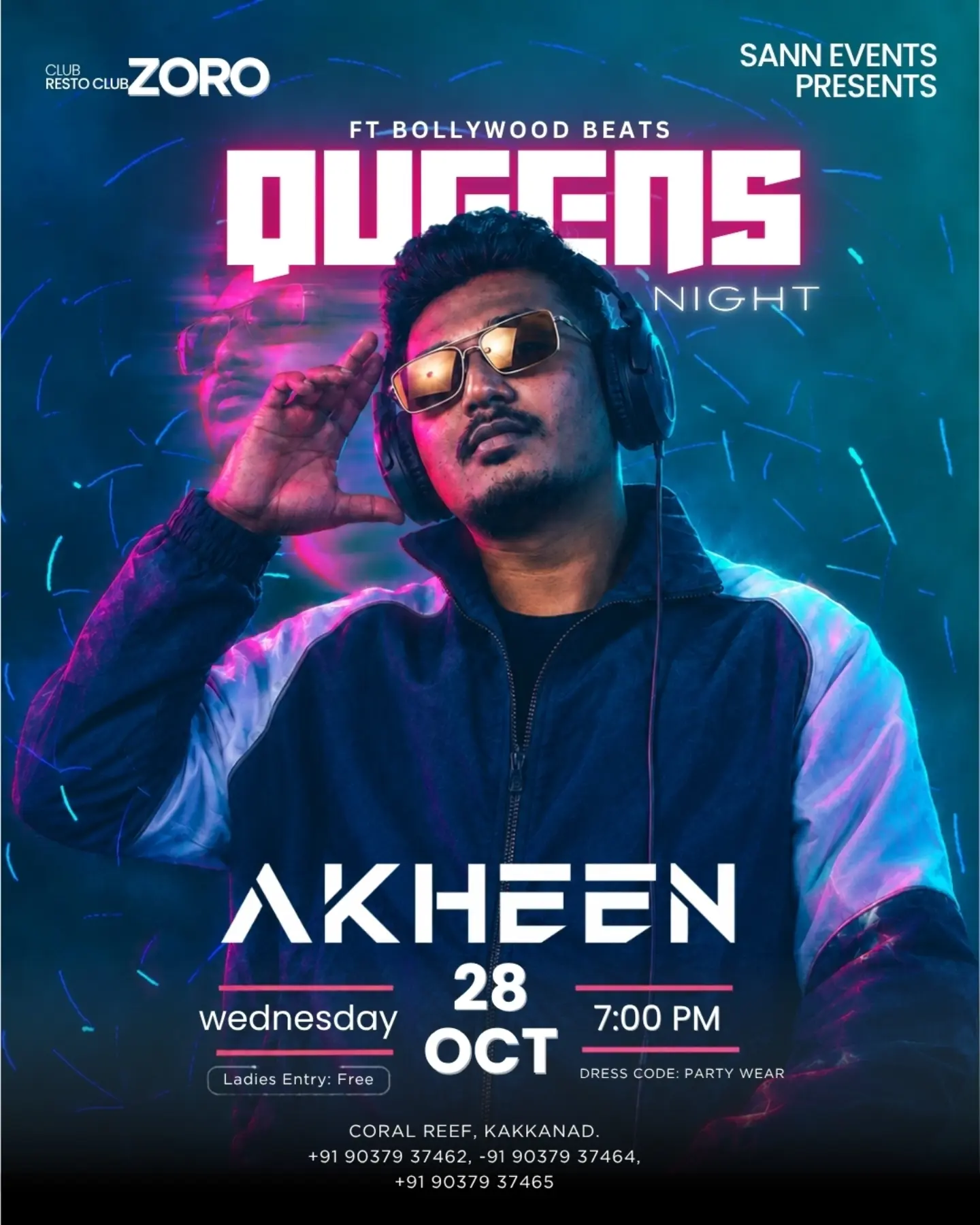 Akheen Live at Club Resto Club Zoro, Coral Reef, Kakkanad | Queens Night