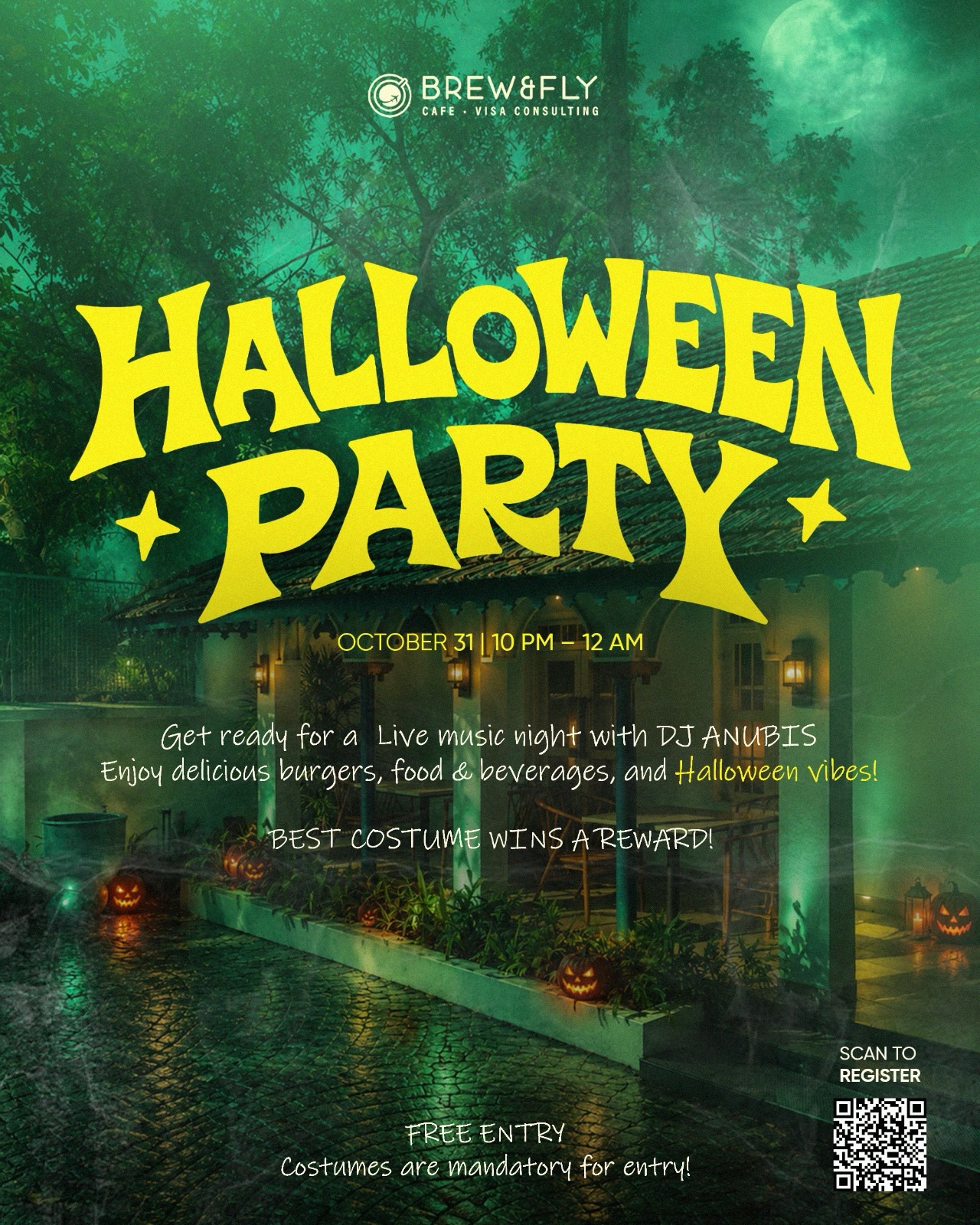 Halloween Party with DJ ANUBIS | Brew & Fly Cafe, Kollam