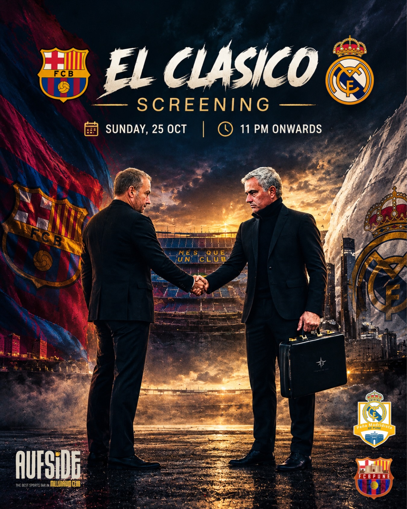El Clásico Screening | FC Barcelona and Real Madrid | Aufside Millennium Club, Wakad, Pune
