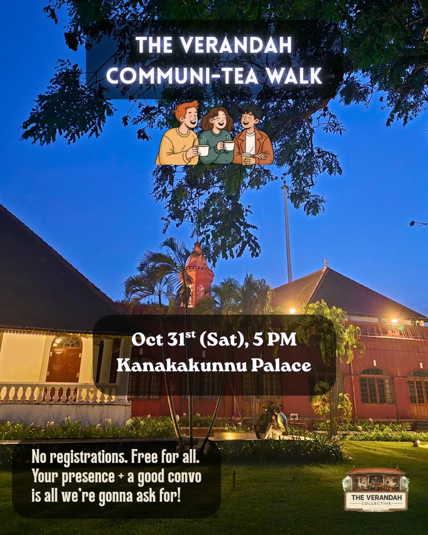 The Verandah Communi-Tea Walk | Kanakakunnu Palace, Thiruvananthapuram