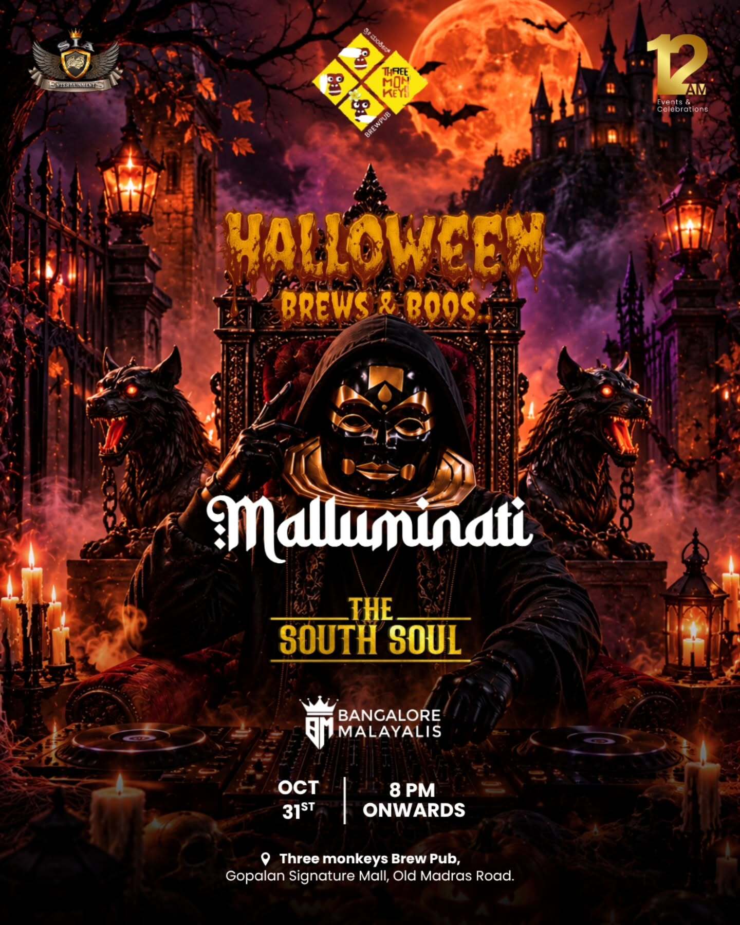 Malluminati 32.0 ft. SOUTH SOUL | Three Monkeys Brew Pub, Gopalan Signature Mall, Bengaluru