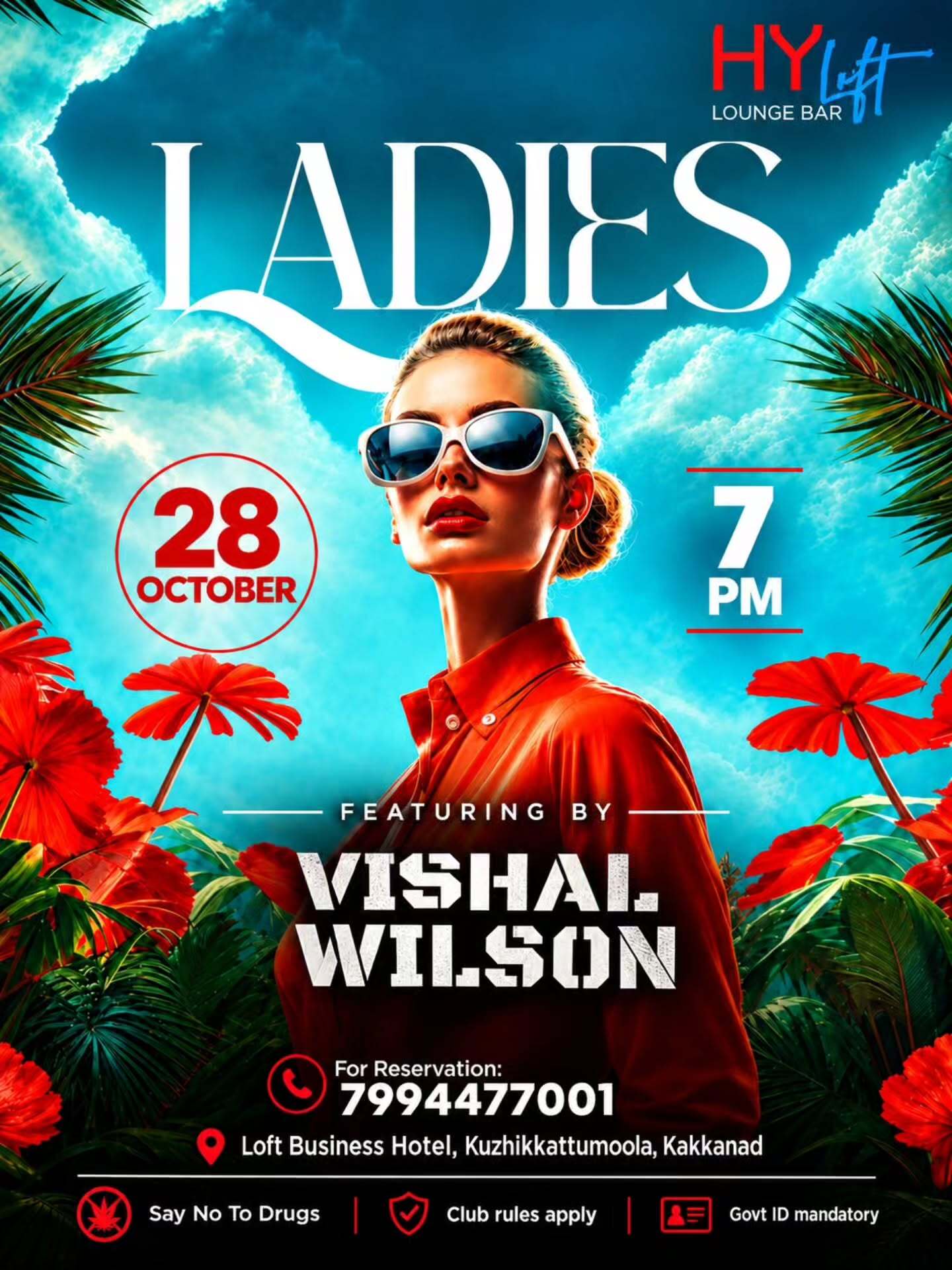 Ladies Night ft. VISHAL WILSON | HYLOFT Lounge Bar, Loft Business Hotel, Kuzhikkattumoola, Kakkanad, Kochi