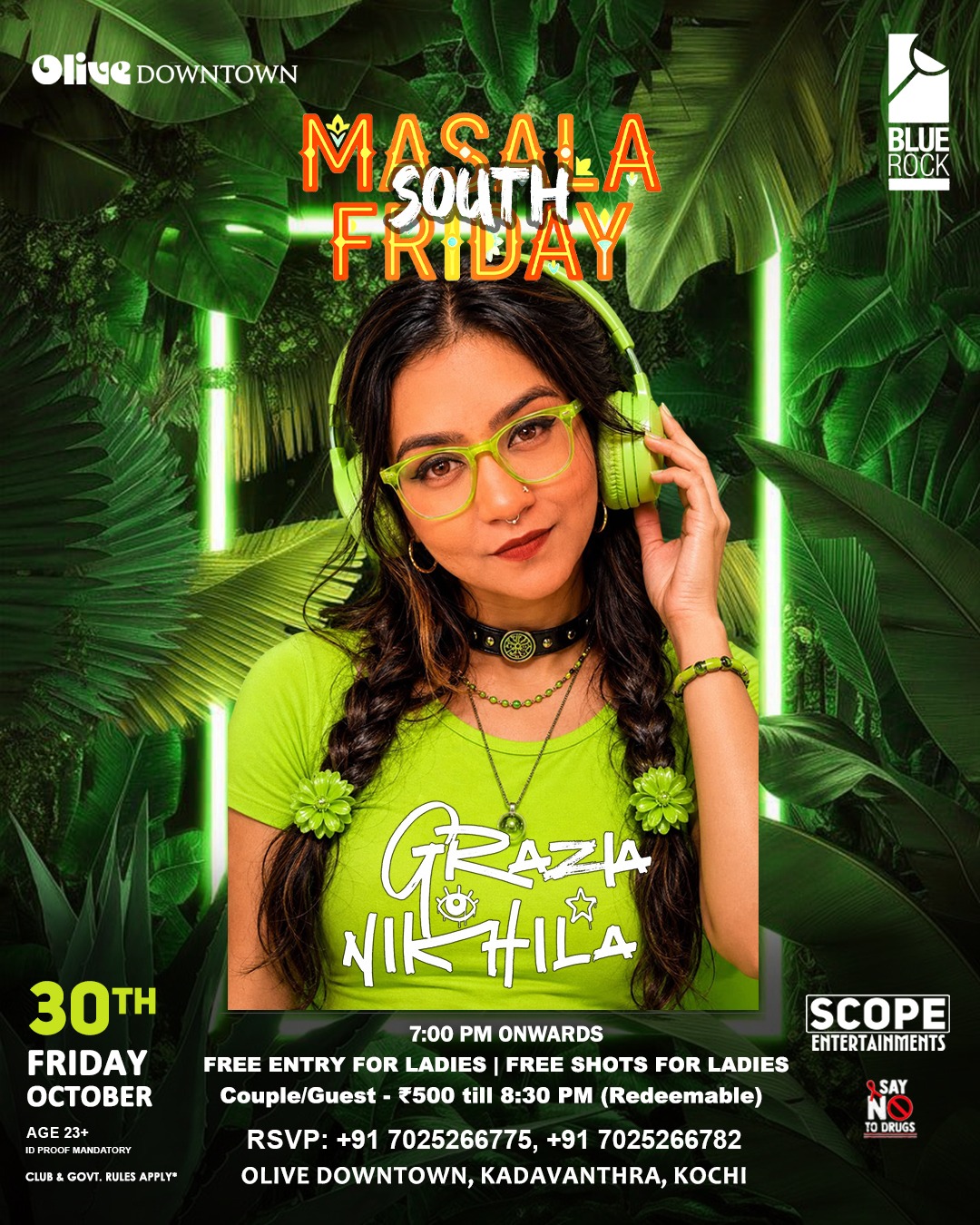 Masala South Friday featuring Grazia Nikhila | Blue Rock, Olive Downtown, Kadavanthra, Kochi