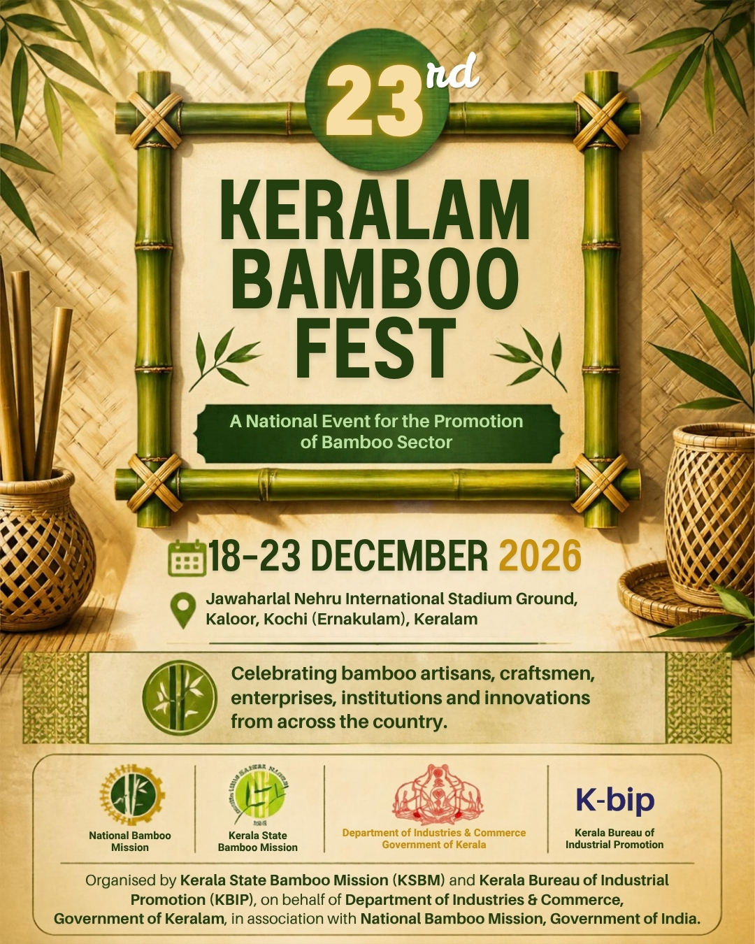 Keralam Bamboo Fest 2026 | Jawaharlal Nehru Stadium Ground, Kaloor, Kochi