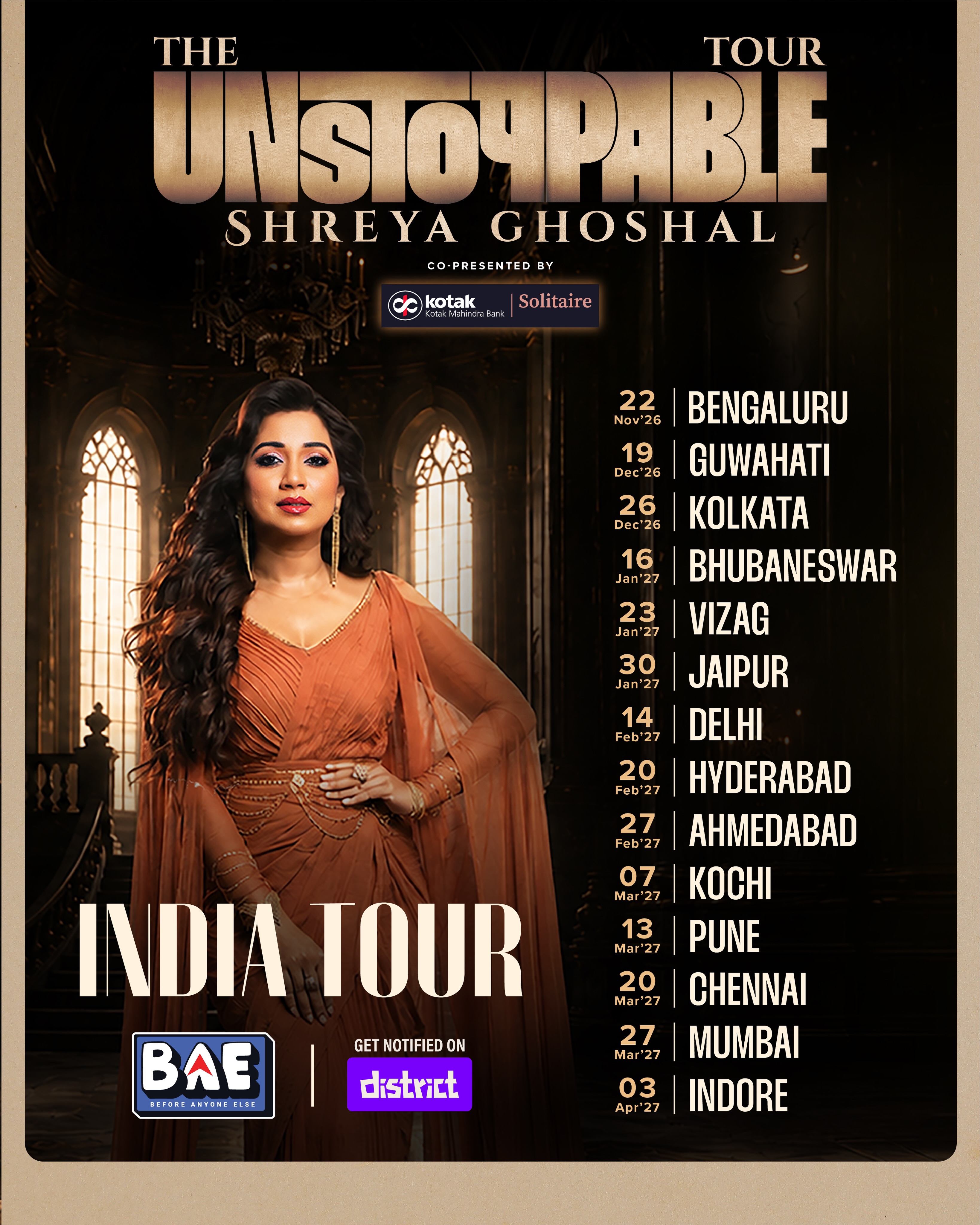The Unstoppable Tour by Shreya Ghoshal | India Tour 2026–2027 | New Delhi