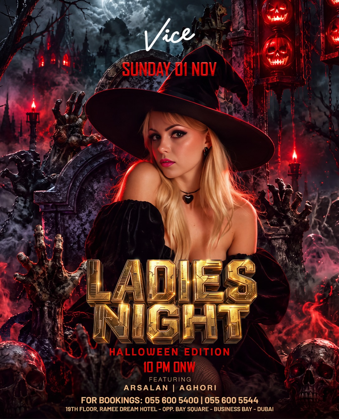 Ladies Night – Halloween Edition | VICE Dubai, Ramee Dream Hotel, Business Bay, Dubai
