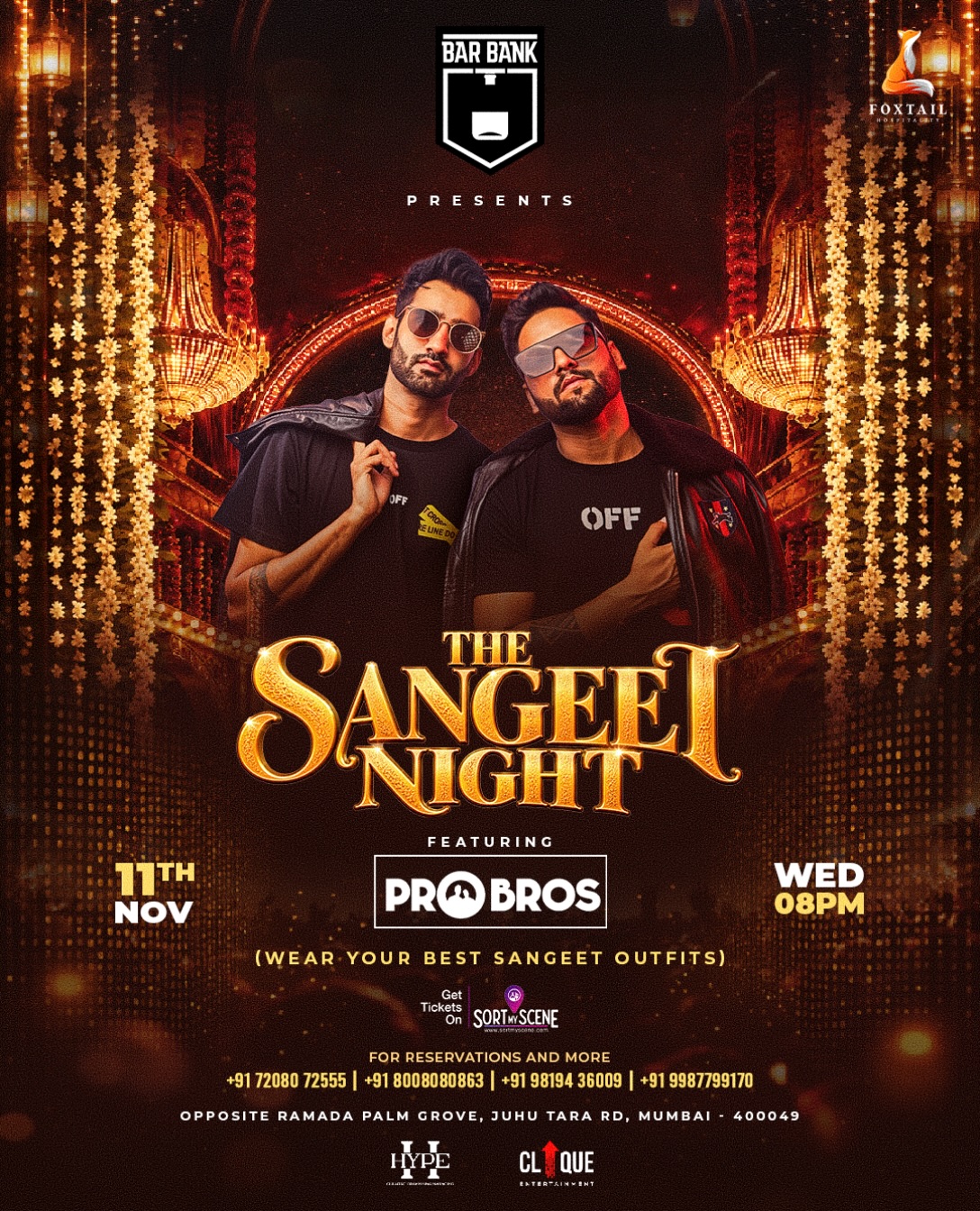The Sangeet Night Featuring PROBROS | Bar Bank, Juhu, Mumbai